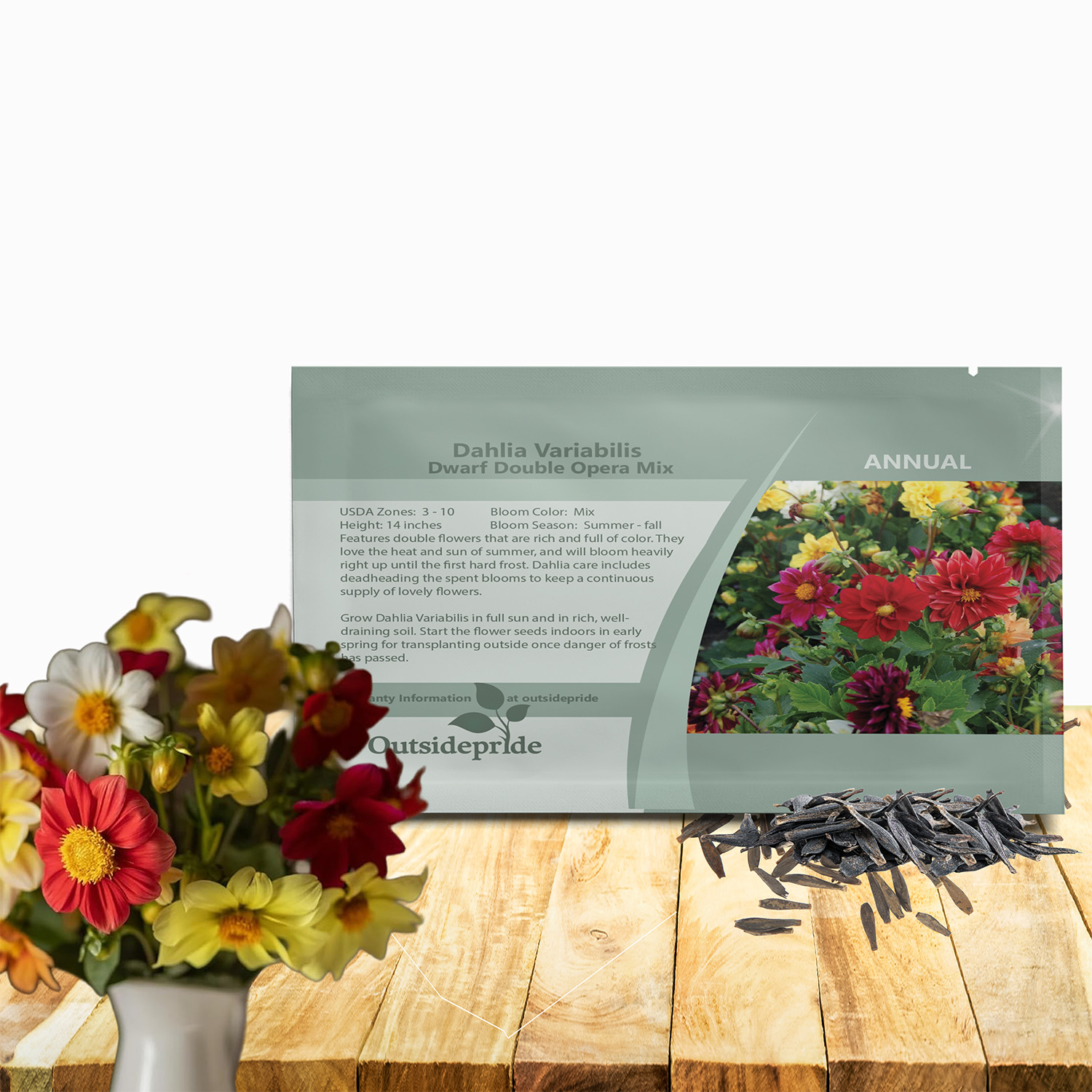 Dahlia Opera Seed Packet Mix For Planting