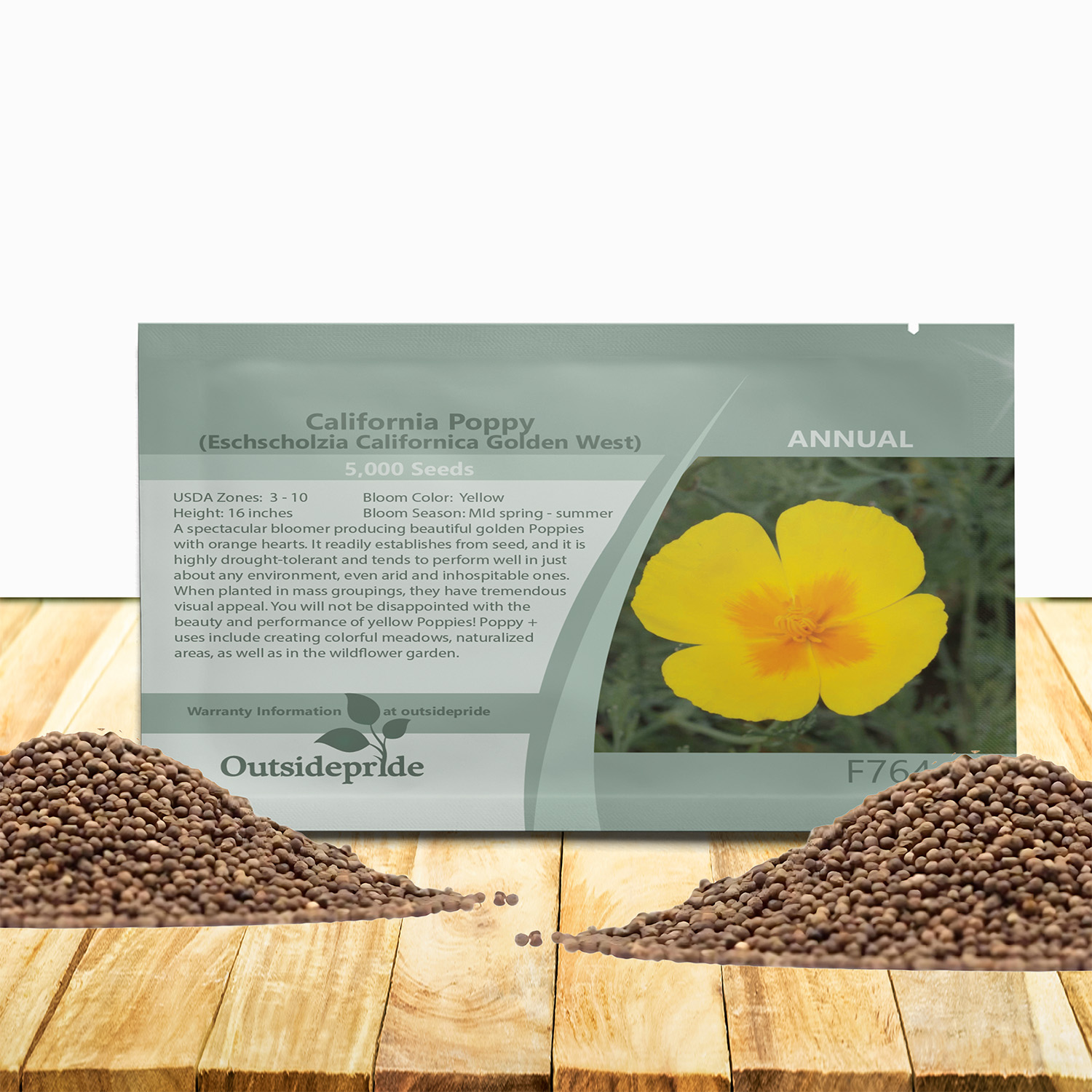 Eschscholzia Poppy Golden West Seed Packet