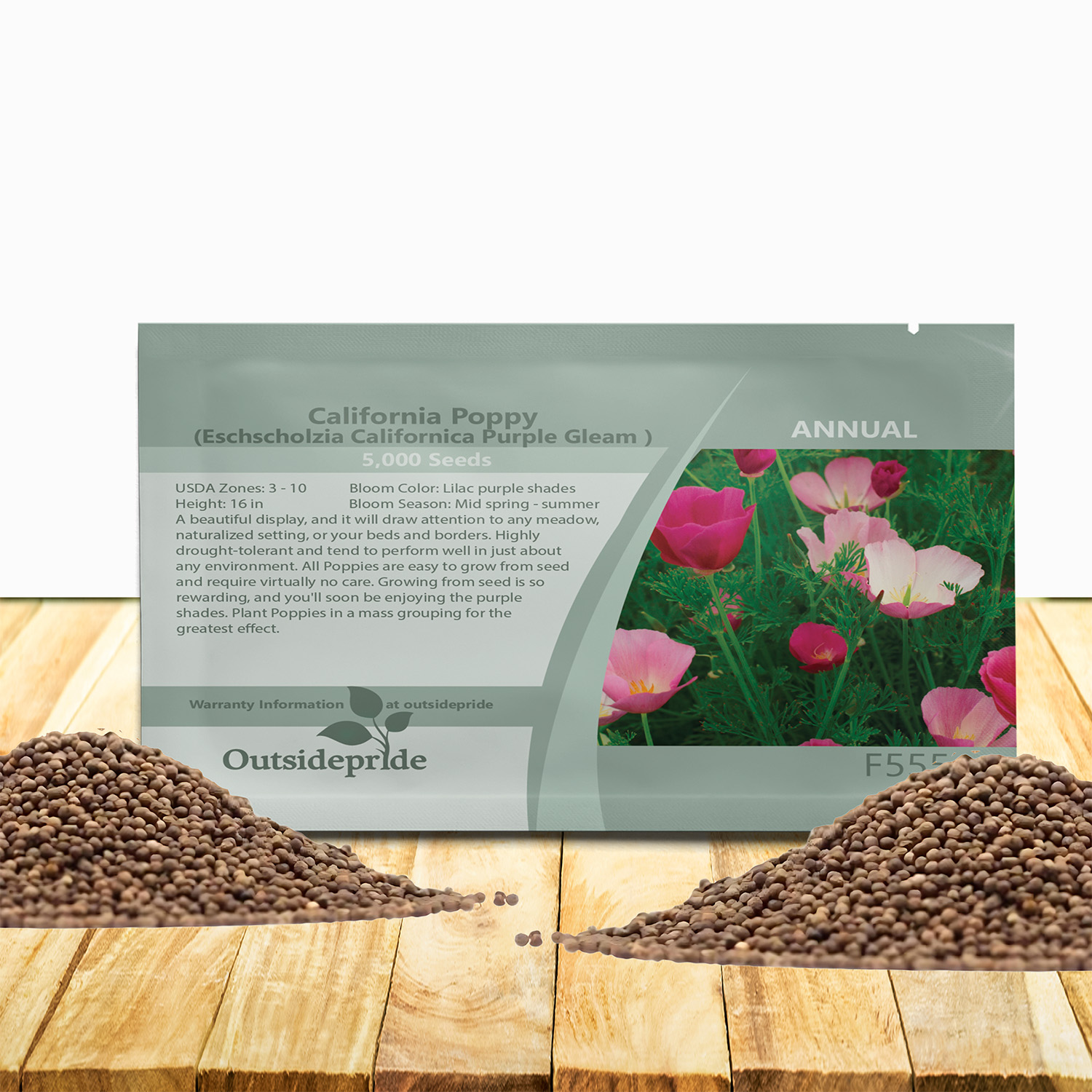 California Poppy Purple Gleam Seed Packet