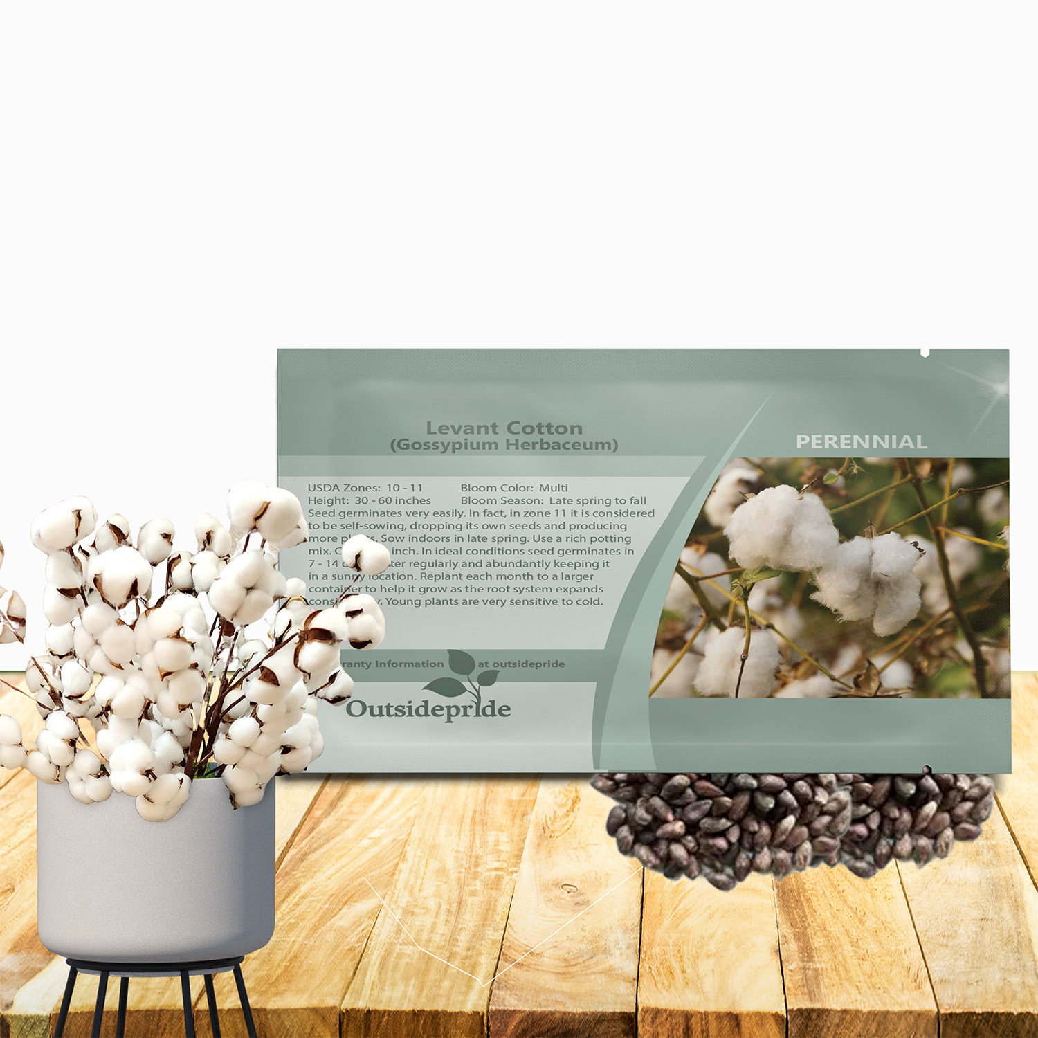 Cotton Flowers Seed Packet For Planting