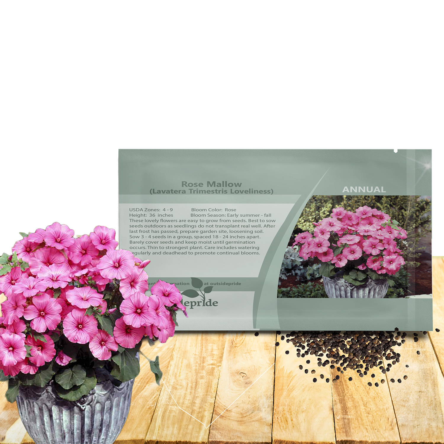 Rose Mallow Loveliness Flower Seed Packet
