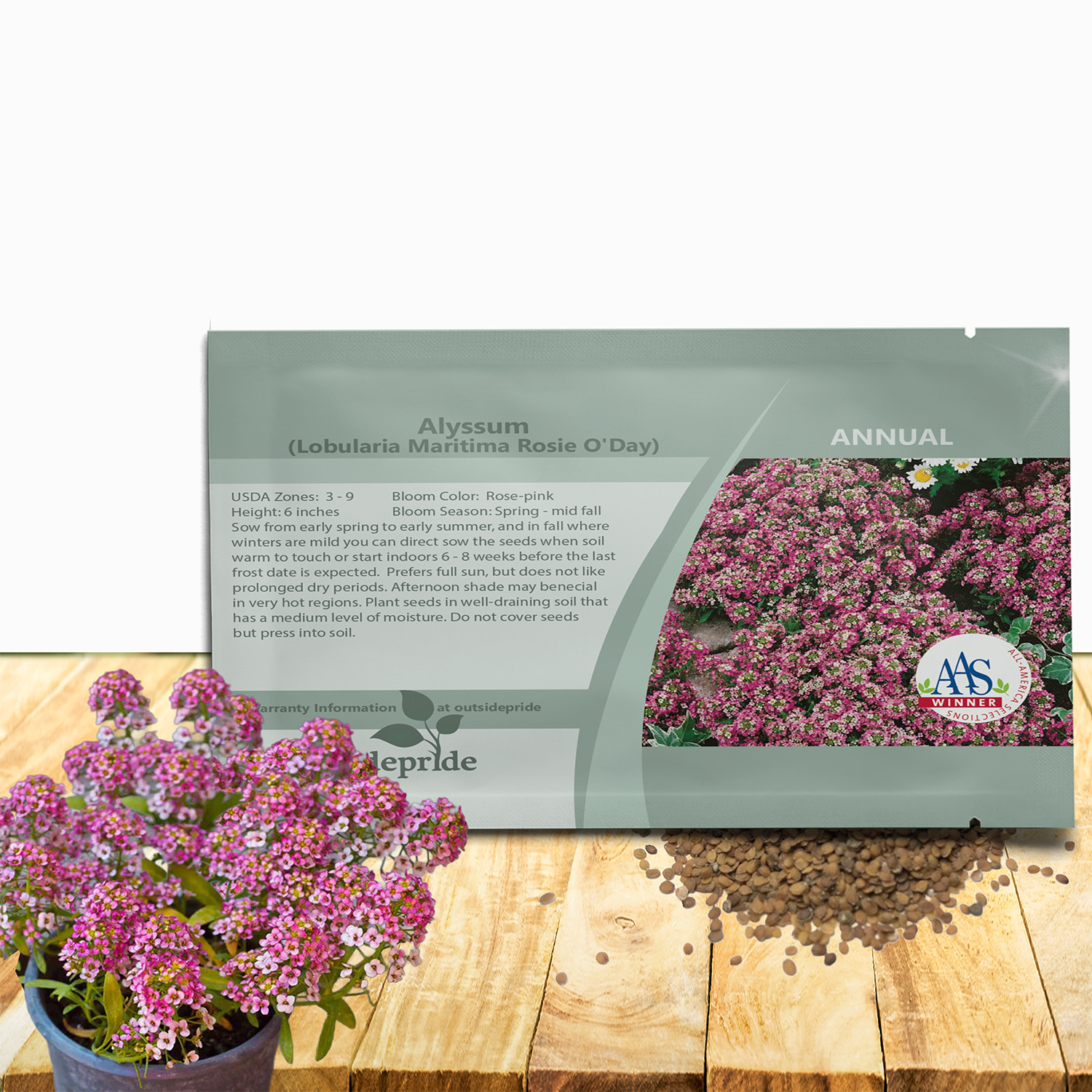 Alyssum Rosie O'Day Seed Packet