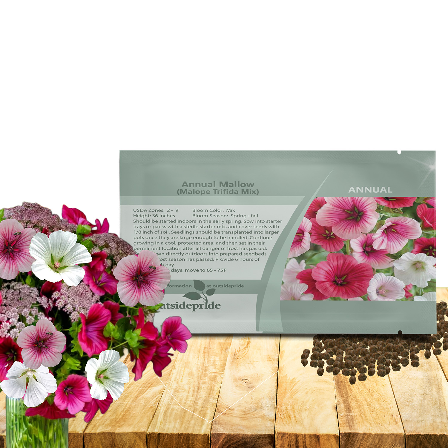 Mallow Mix Flower Seed Packet For Planting