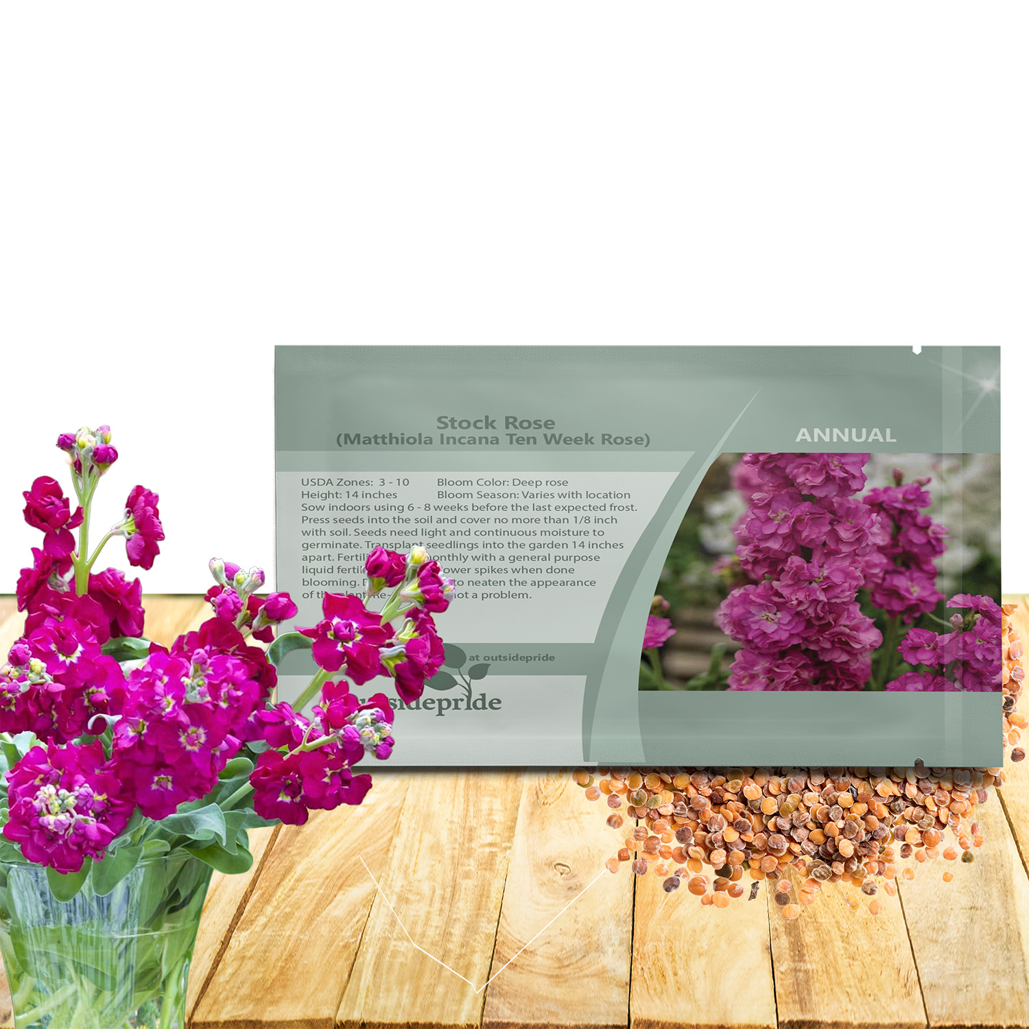 Stock Rose Flower Seed Packet