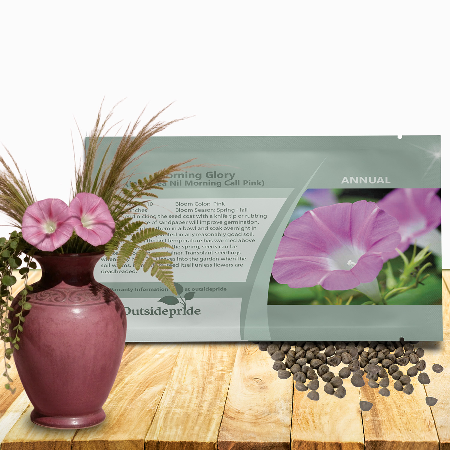 Annual Morning Glory Pink Seed Packets