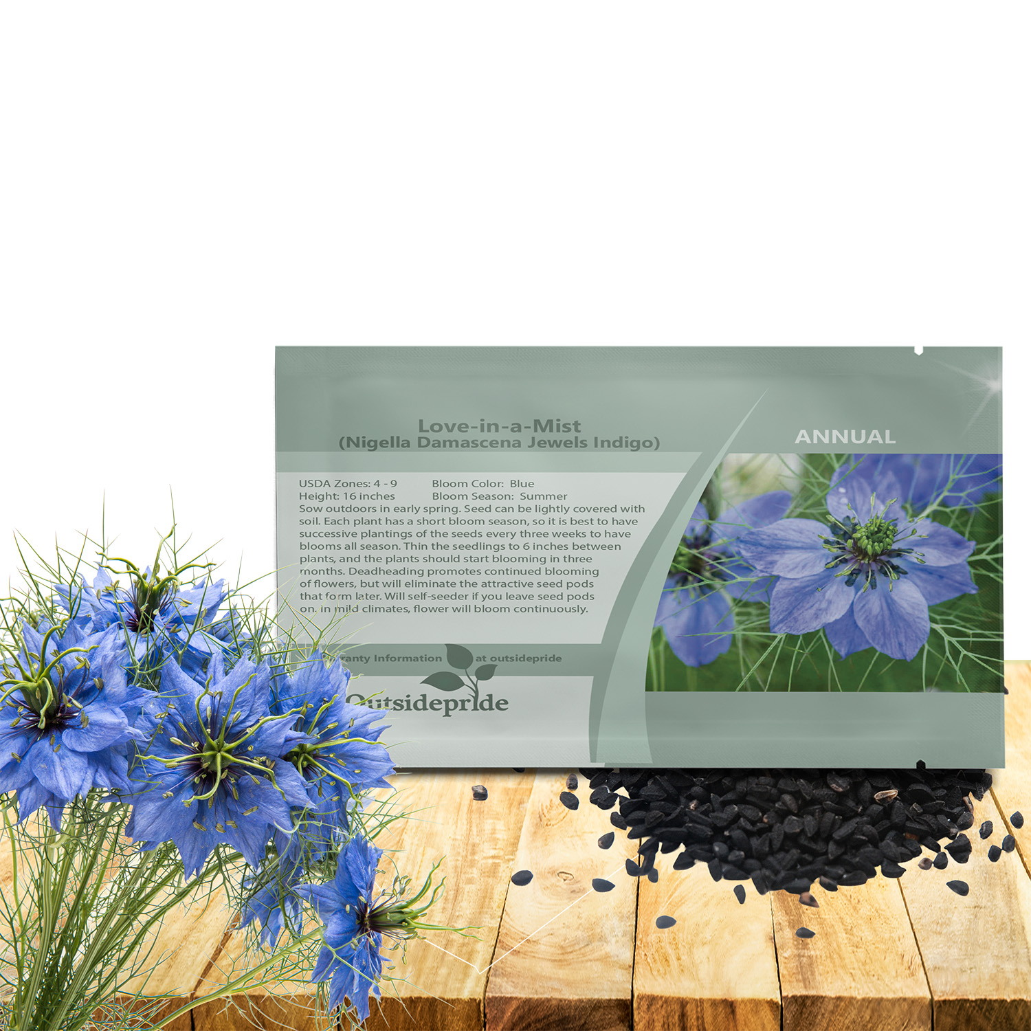 Love-in-a-mist Indigo Seed Packet