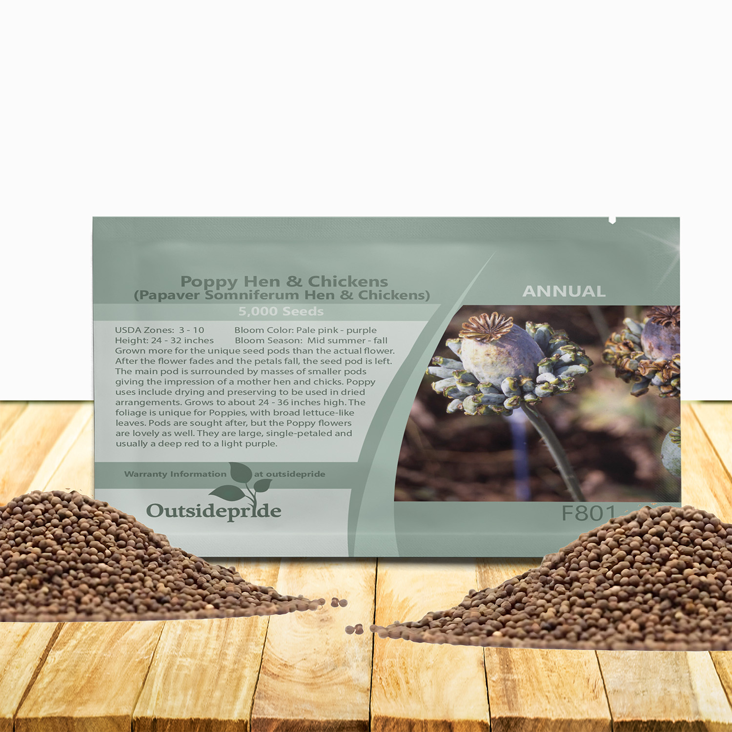 Poppy Hens & Chickens Seed Packet