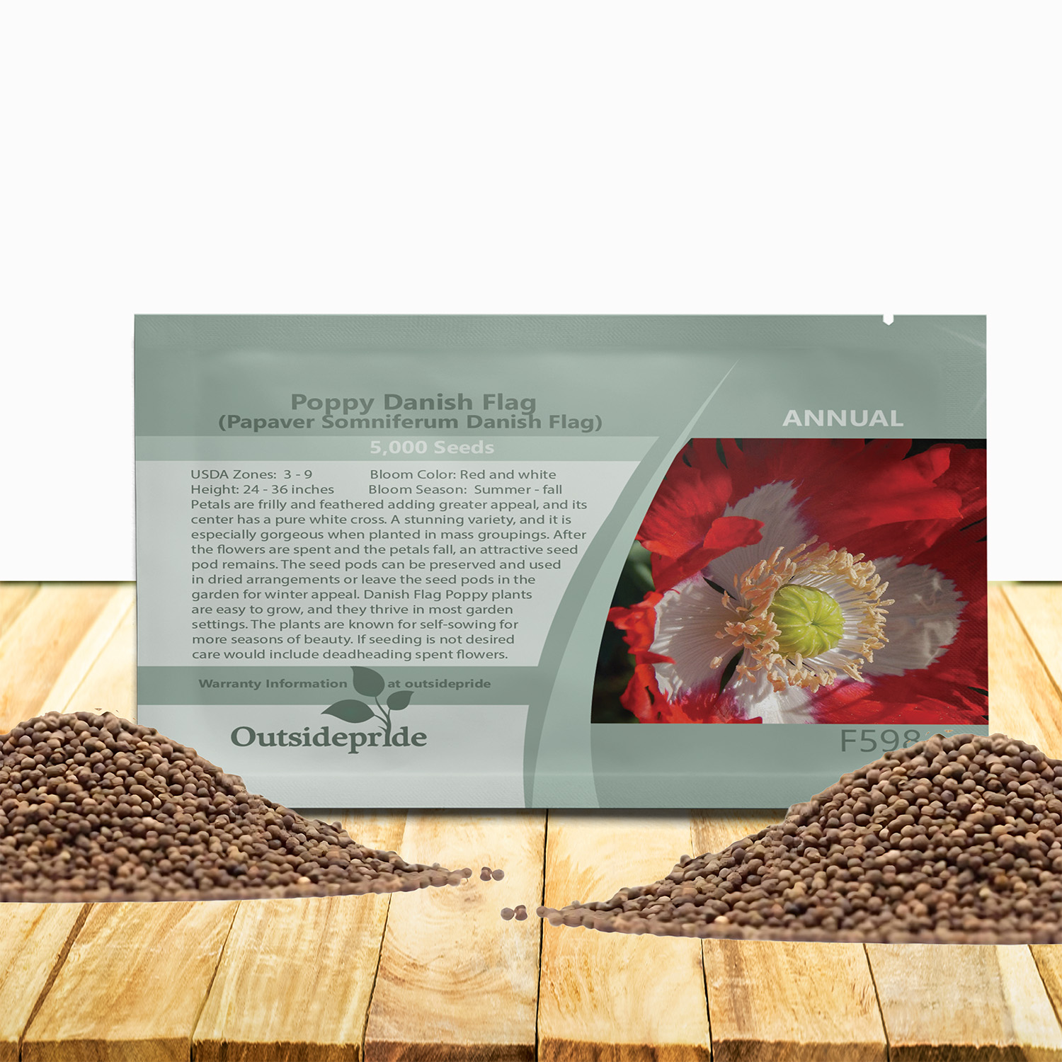 Poppy Danish Flag Seed Packet