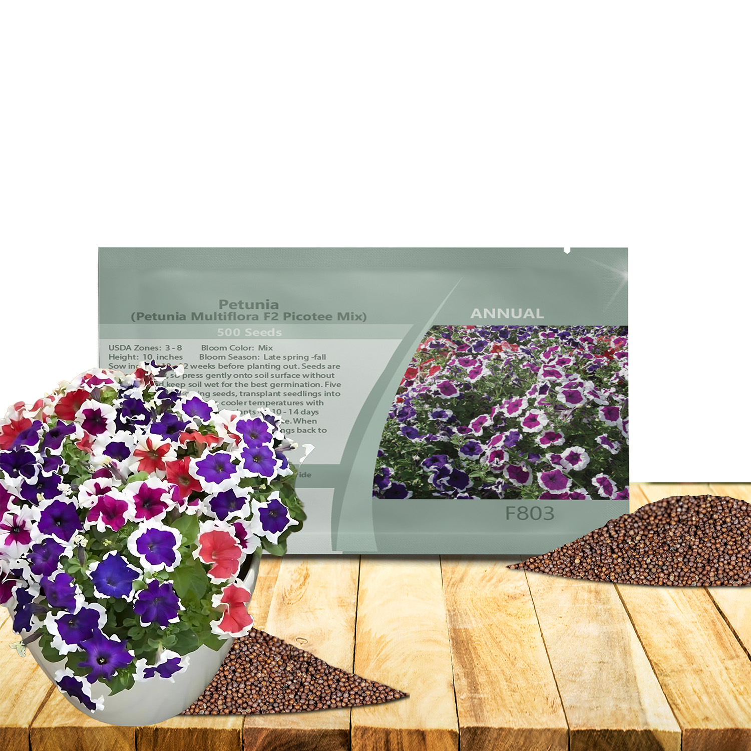 Petunia Multiflora Picotee Seed Packet