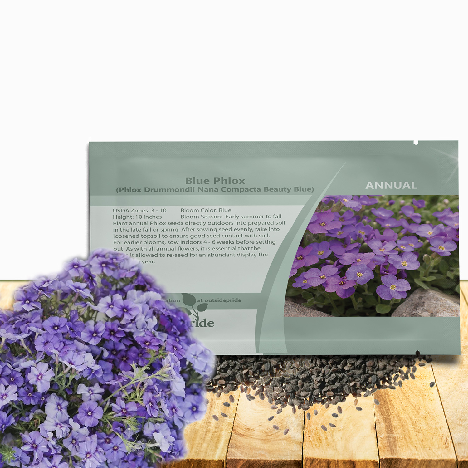 Drummondii Phlox Blue Seed Packet