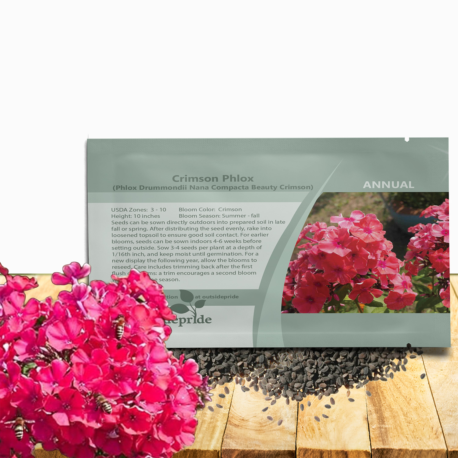 Annual Crimson Phlox Seed Packet