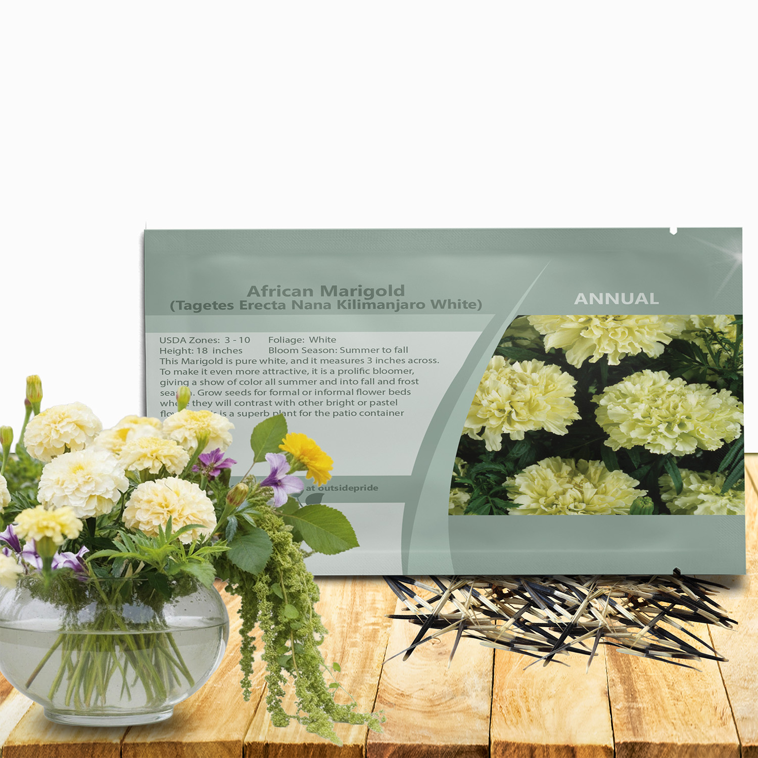 White African Marigold Seed Packet
