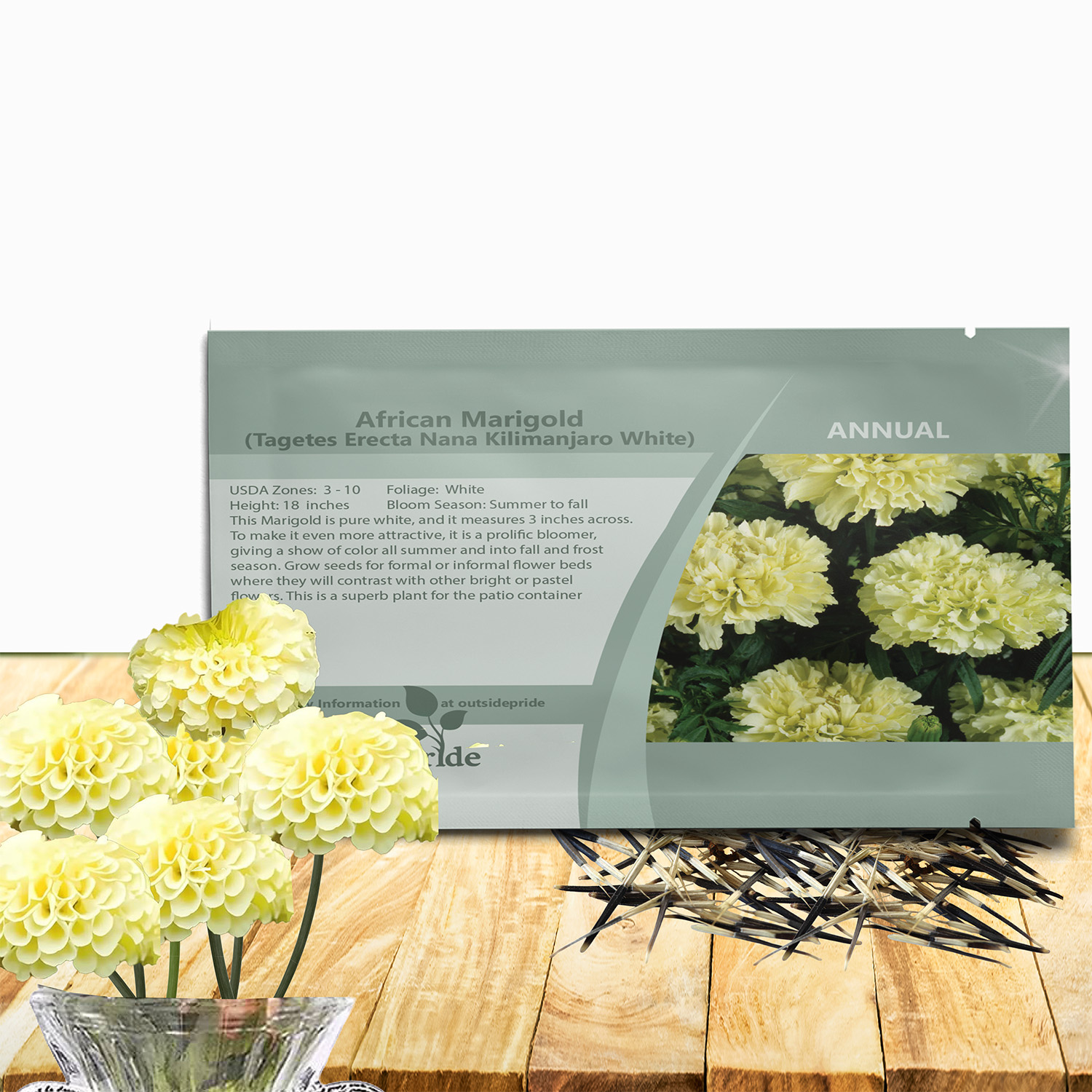 White African Marigold Seed Packet