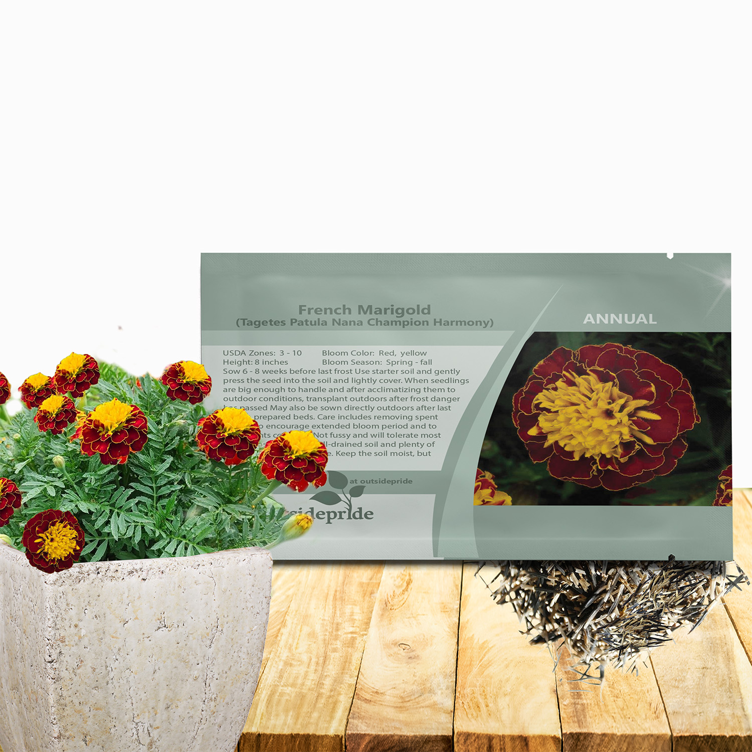 Marigold Harmony Flower Seed Packet