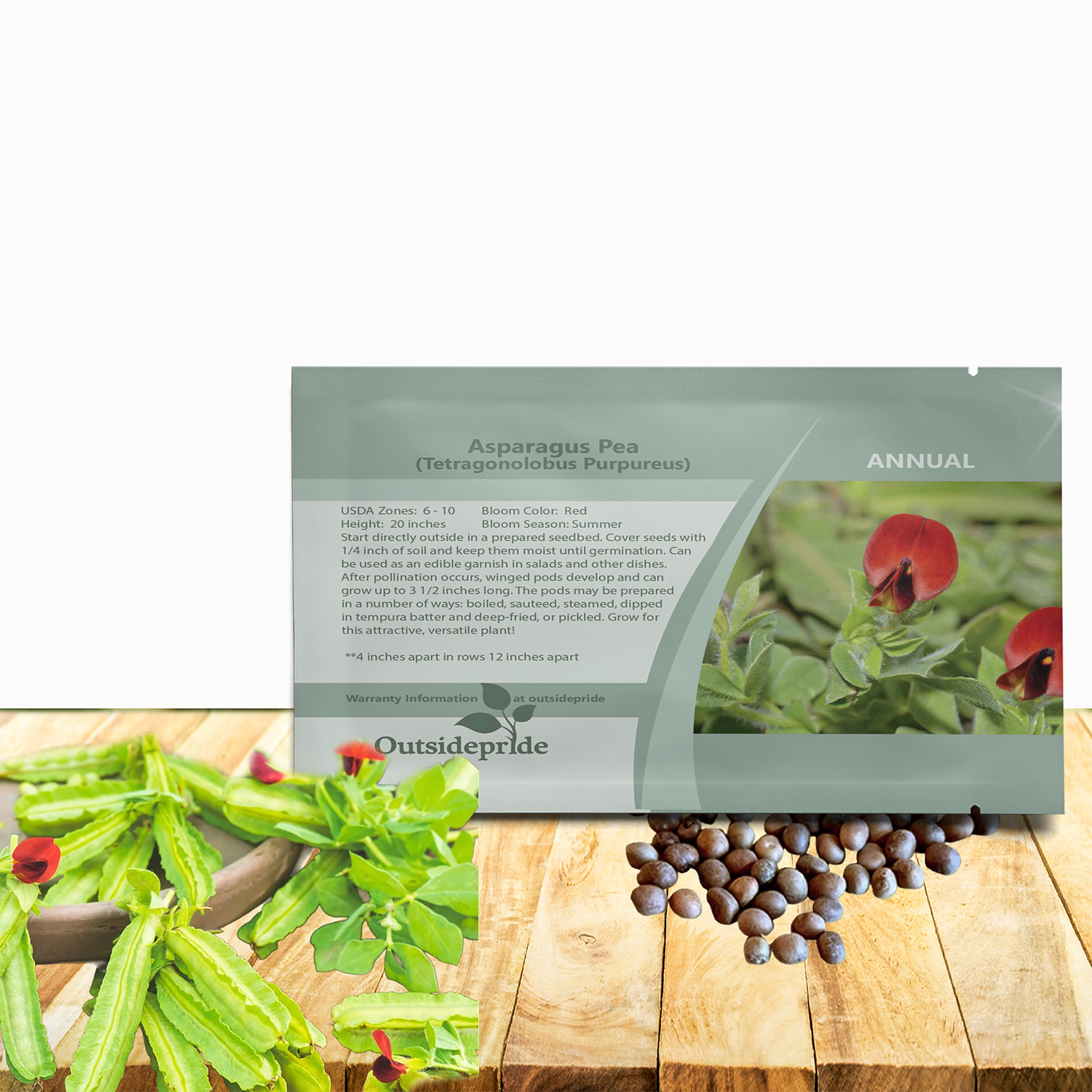 Asparagus Pea Vegetable Seed Packet For Planting