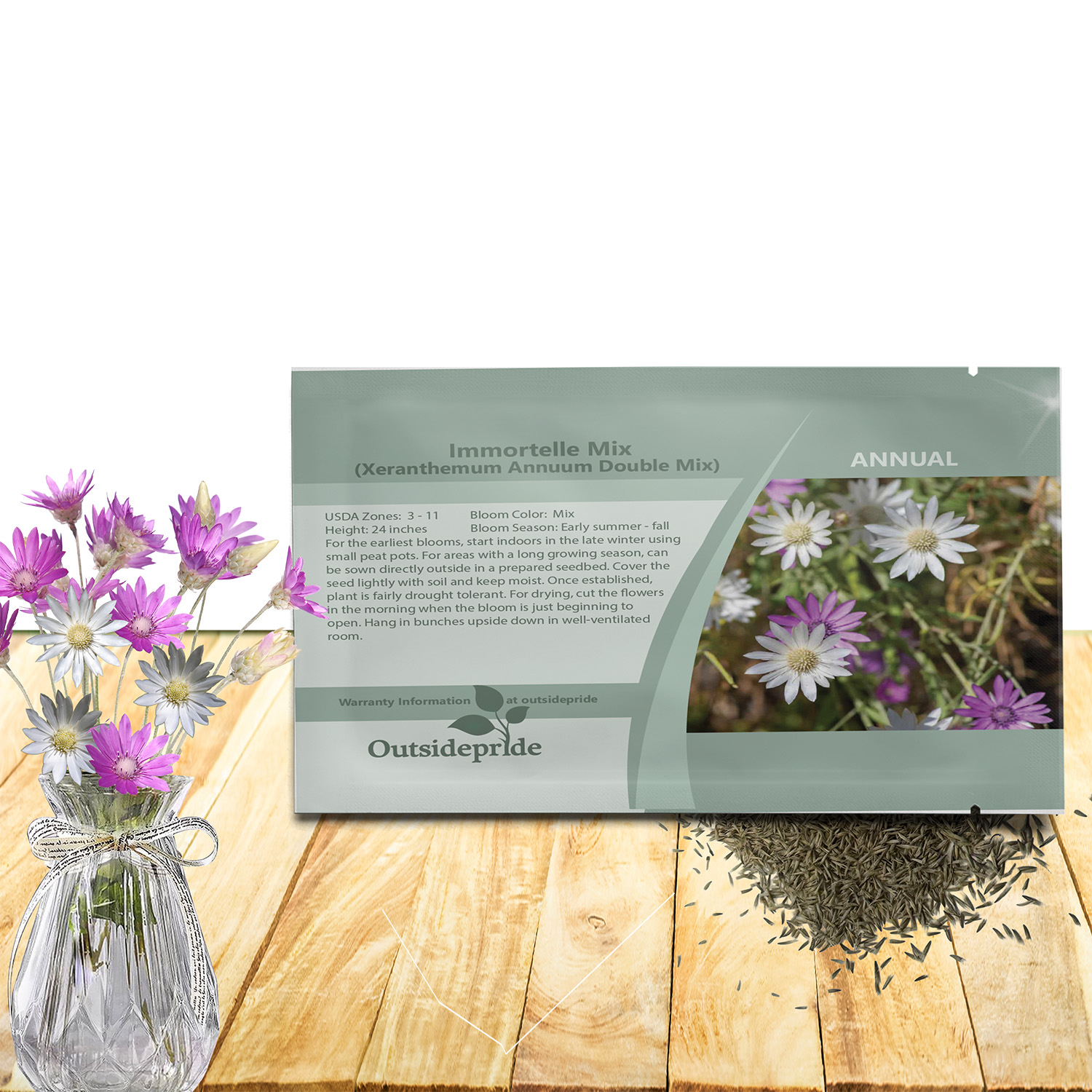 Xeranthemum Flower Seed Mix