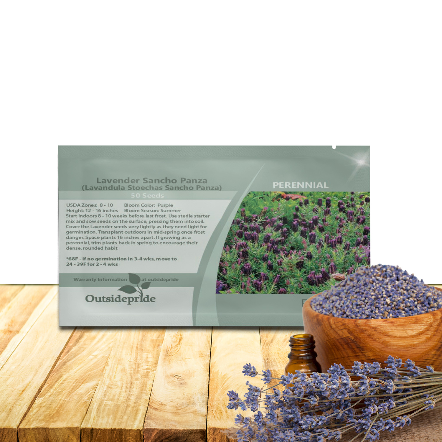 Lavender Sancho Panza Herb Seed Packet