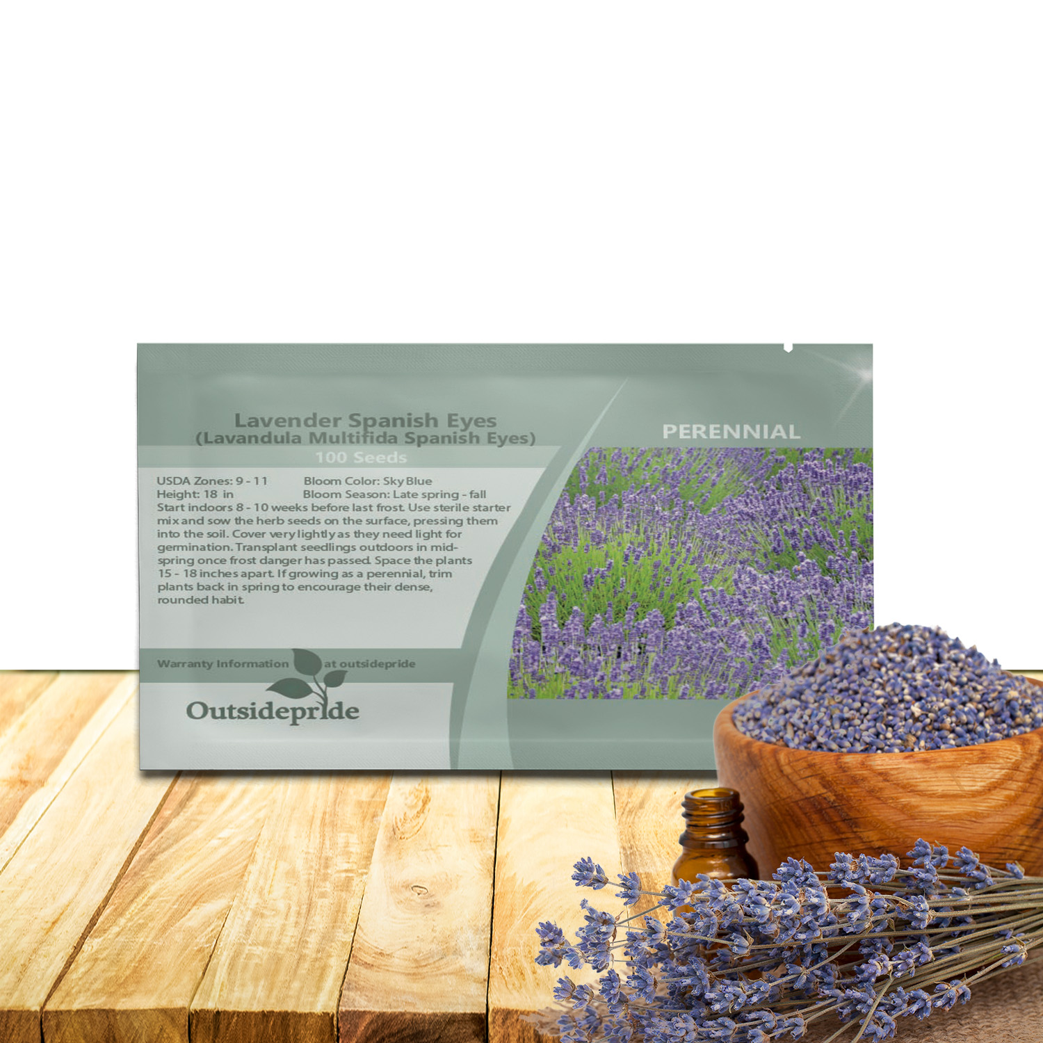 Lavender Spanish Eyes Flower Seed Packet