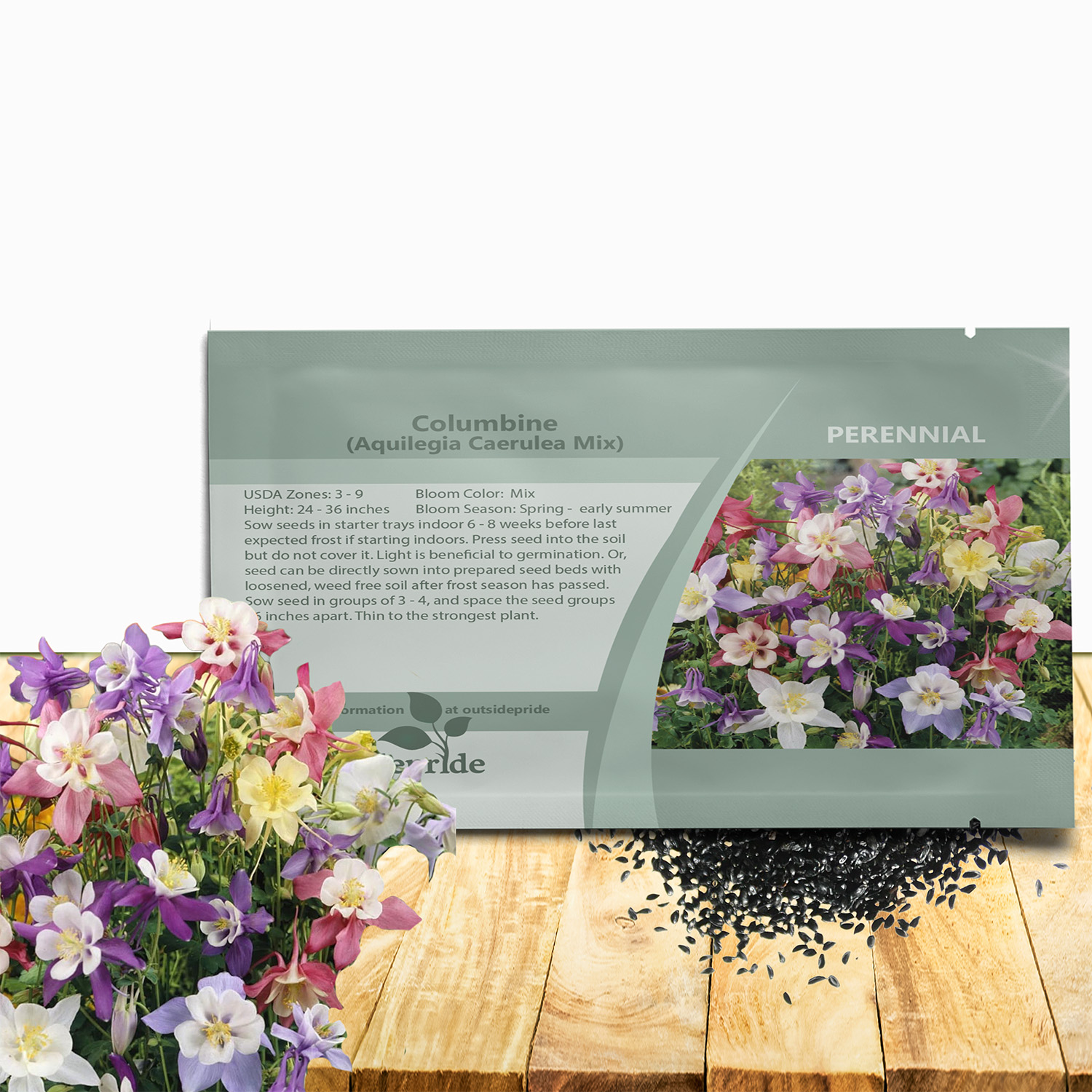 Columbine Flower Seed Packet