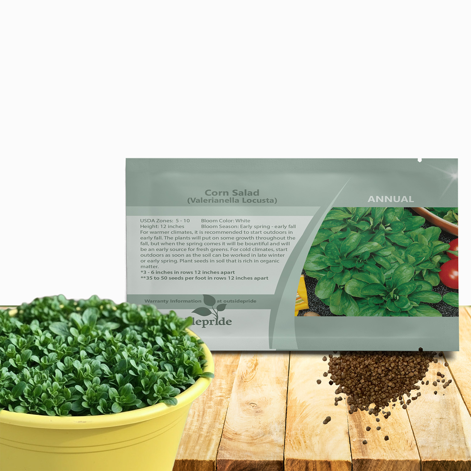Corn Salad Vegetable Seed Packet For Planting