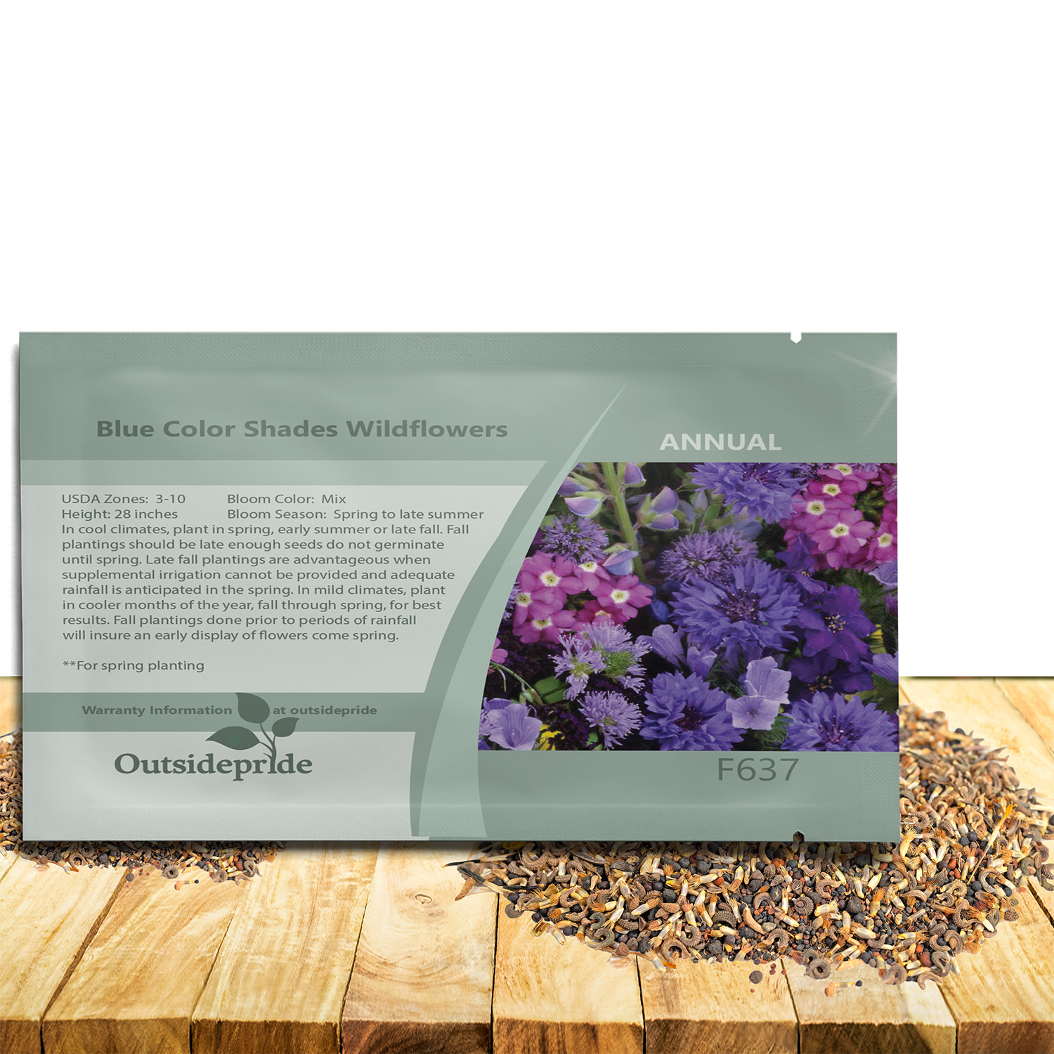 Blue Flower Seed Packet