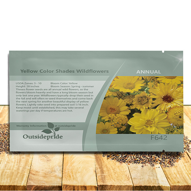 Yellow Wildflowers Seed Packet