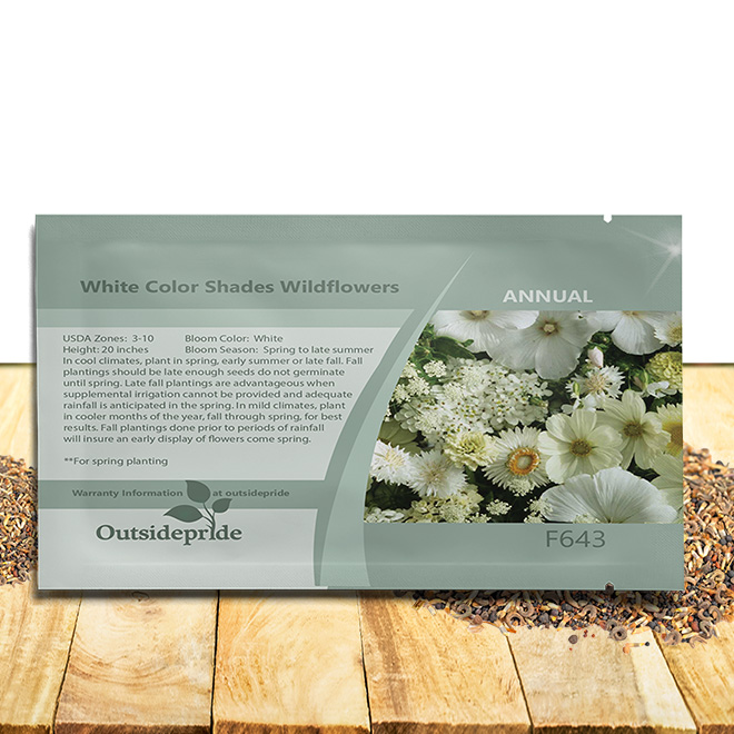White Wildflowers Seed Packet