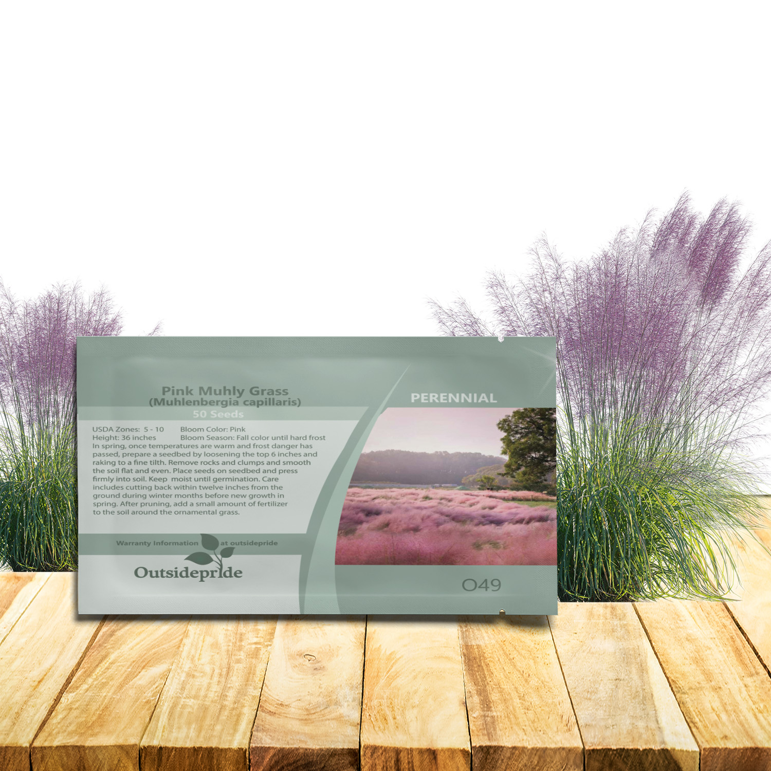 Pink Muhly Grass Seed Packet