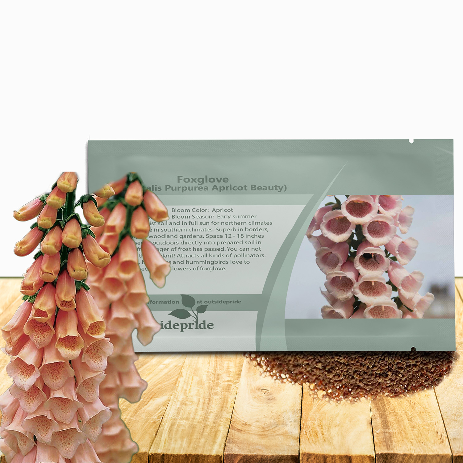 Foxglove Apricot Flower Seed Packet