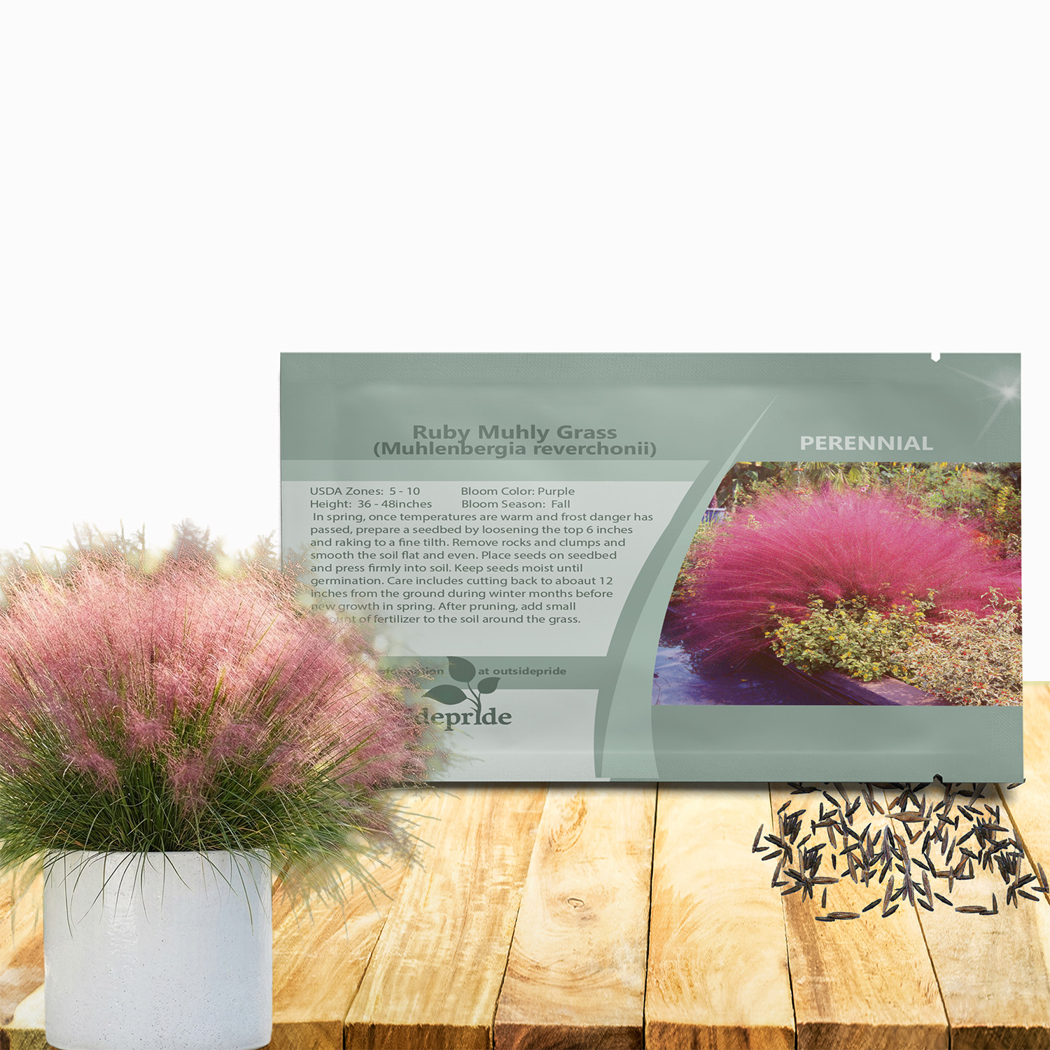 Ruby Muhly Grass Seed Packet