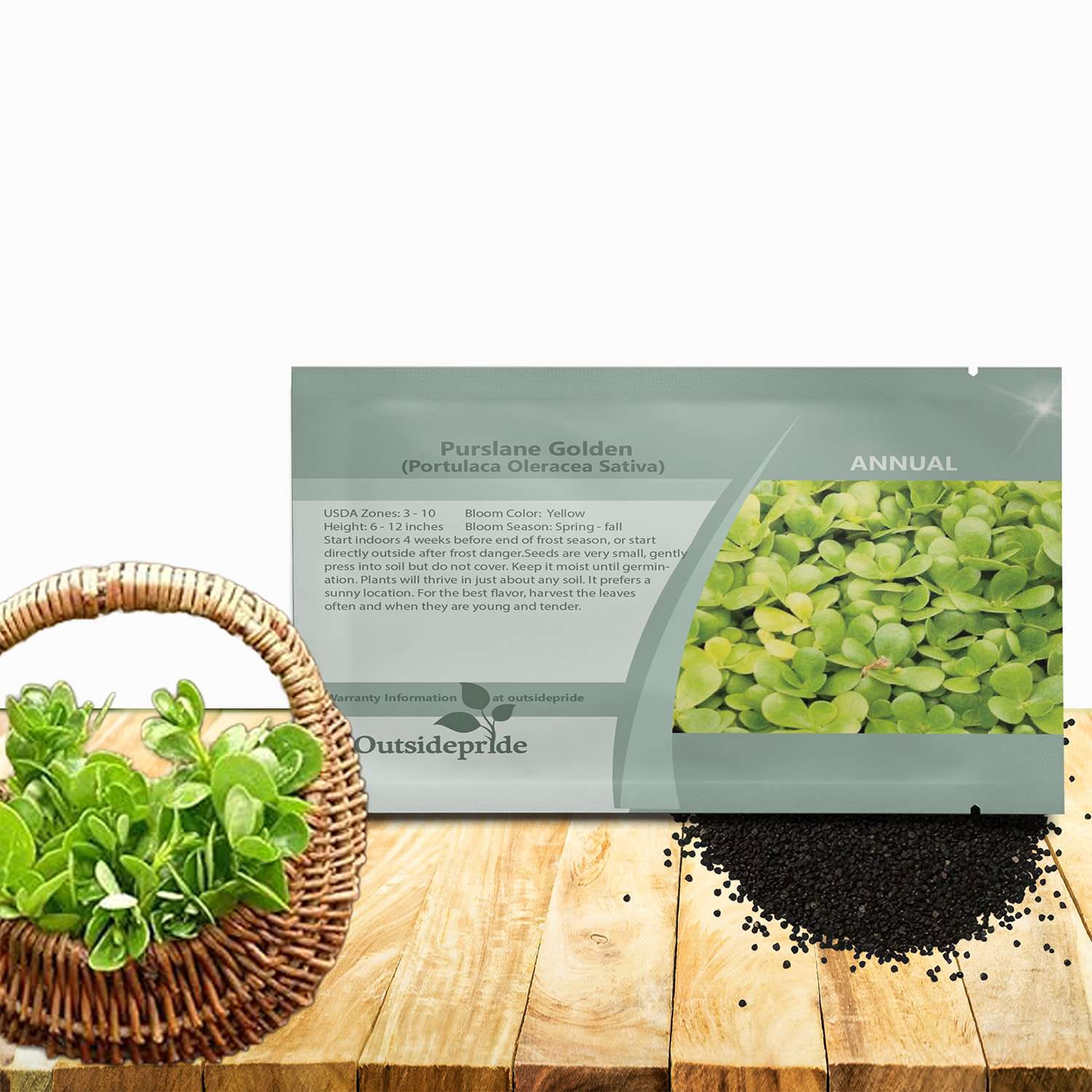 Golden Purslane Herb Seed Packet