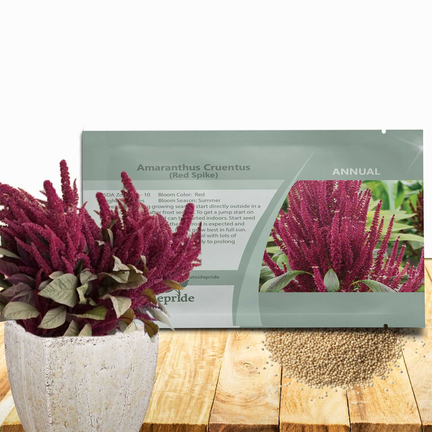 Amaranthus Red Spike Seed Packet For Planting