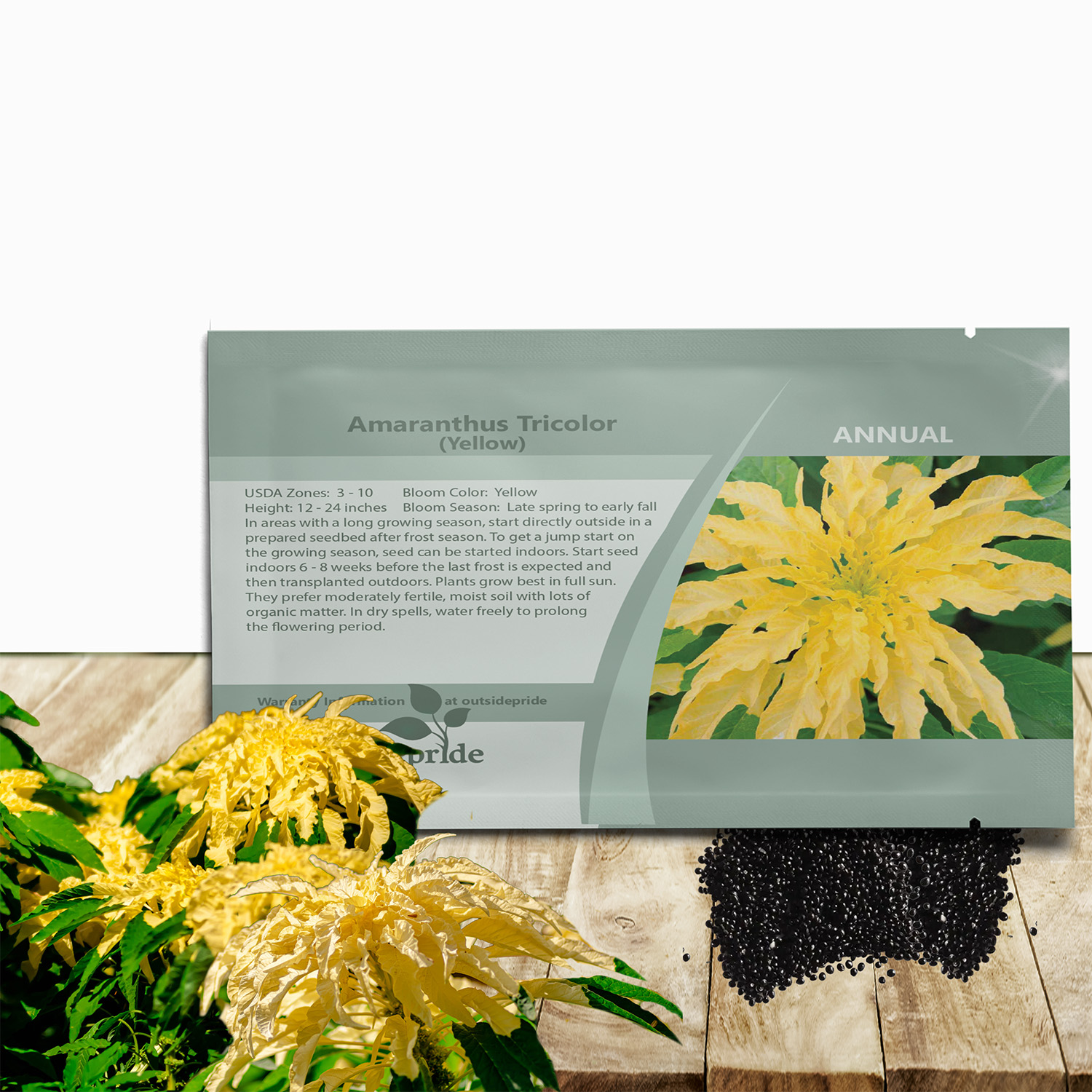 Amaranthus Yellow Seed Packet