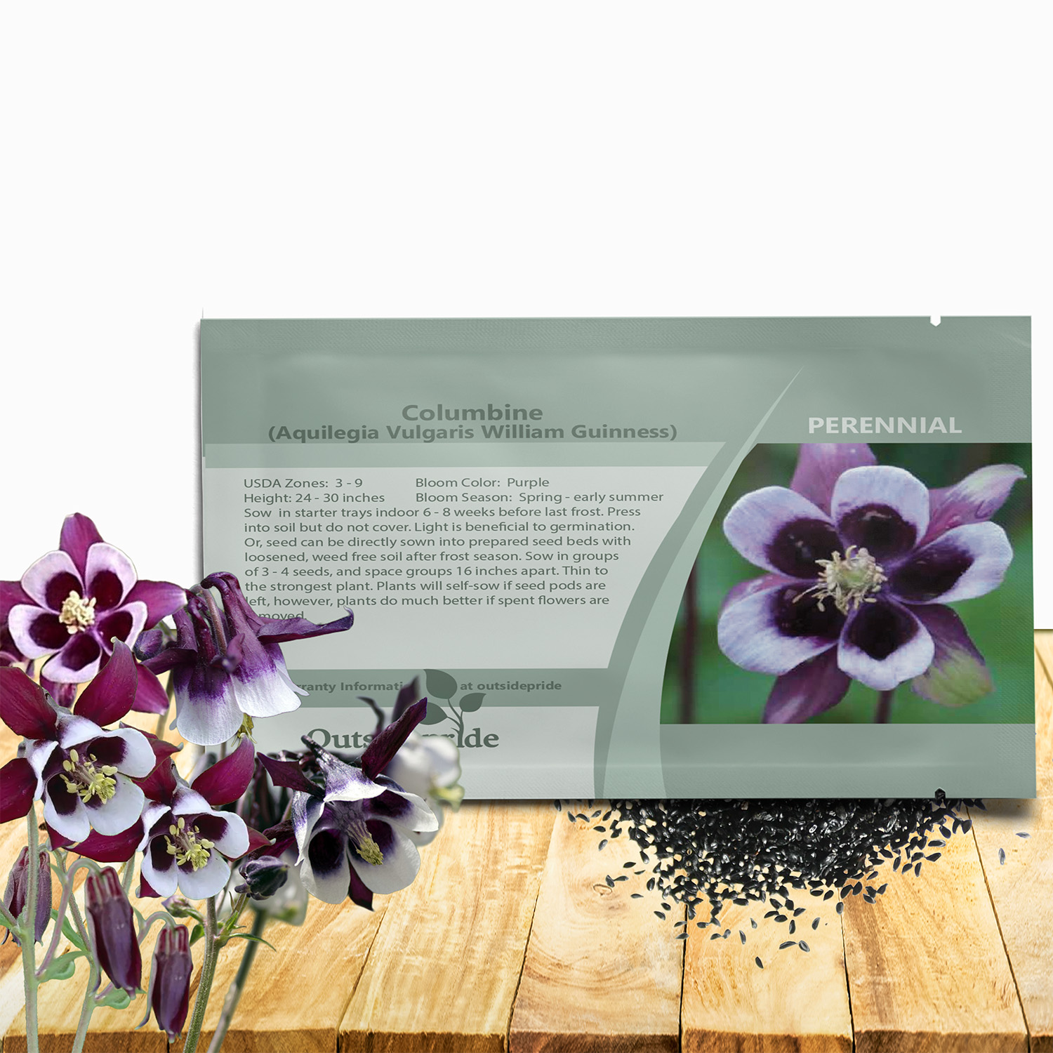 Columbine William Guinness Flower Seed Packet