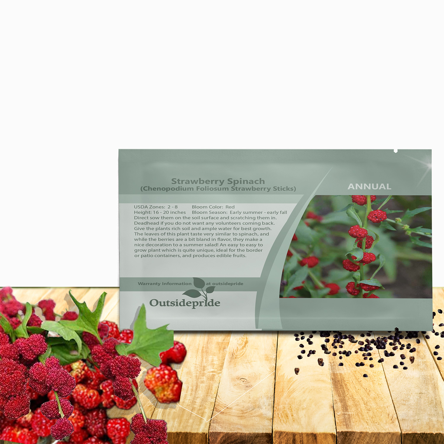 Strawberry Spinach Seed Packet For Planting