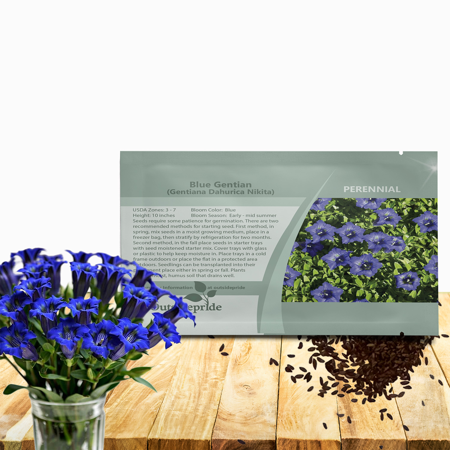 Blue Gentian Herb Seed Packet