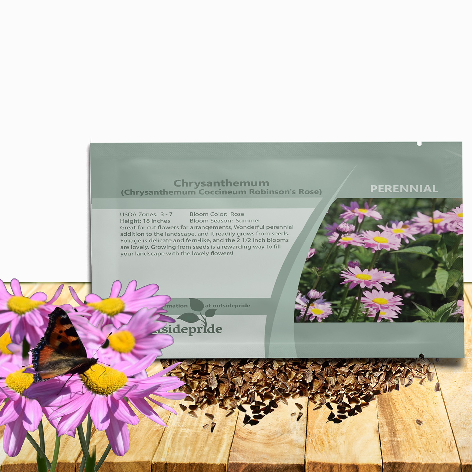 Tanacetum Robinson Rose Flower Seed Packet For Planting