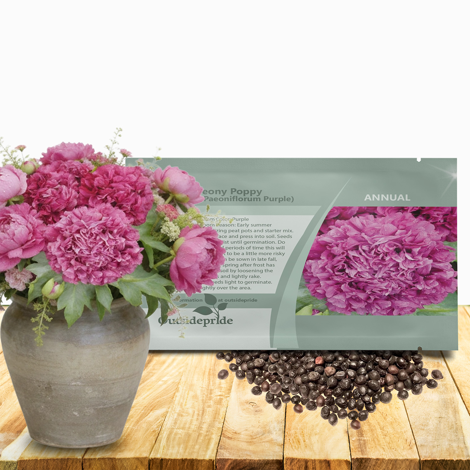 Peony Popppy Purple Seed Packet