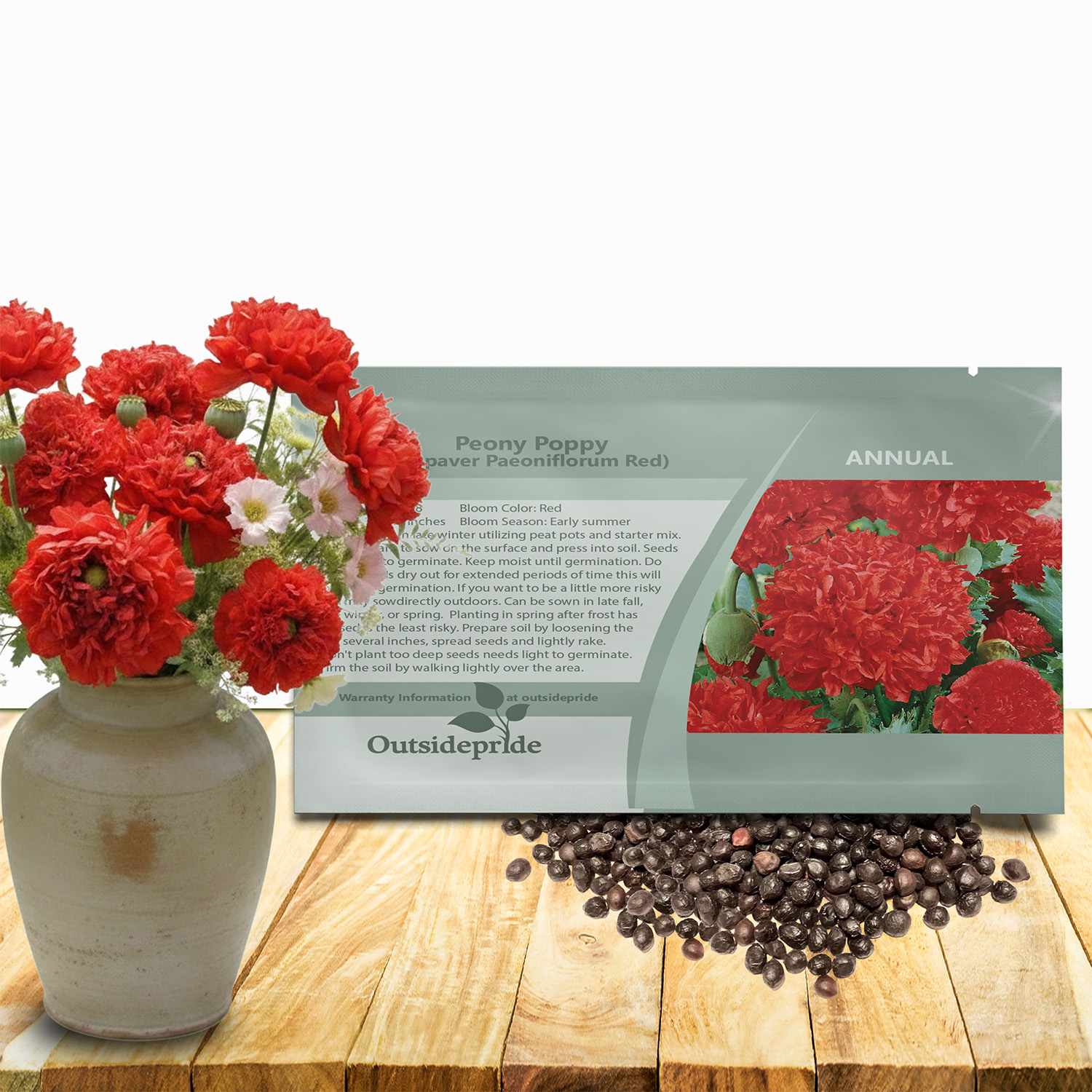 Peony Red Flower Seed Packet For Planting