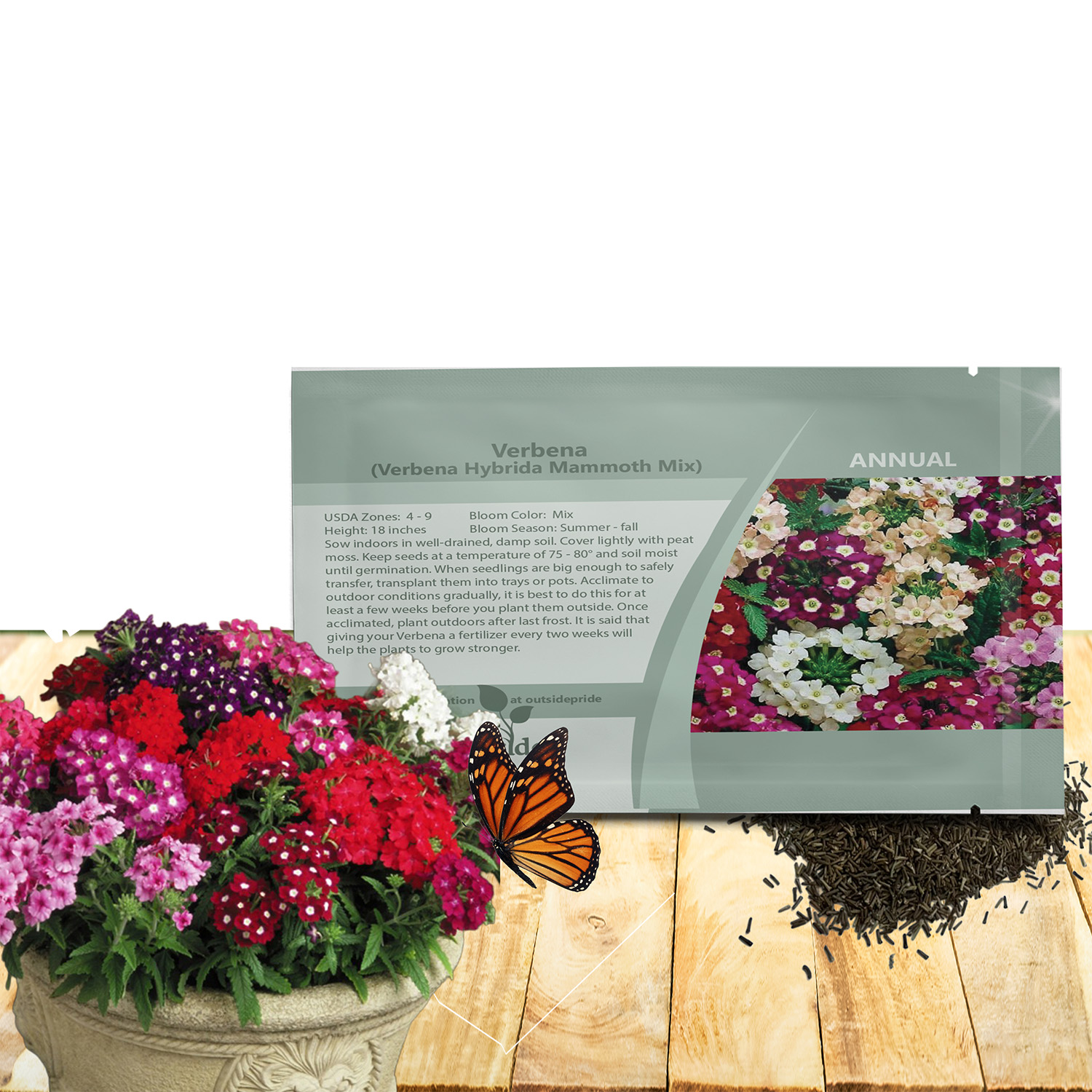 Verbena Mammoth Flower Seed Packet