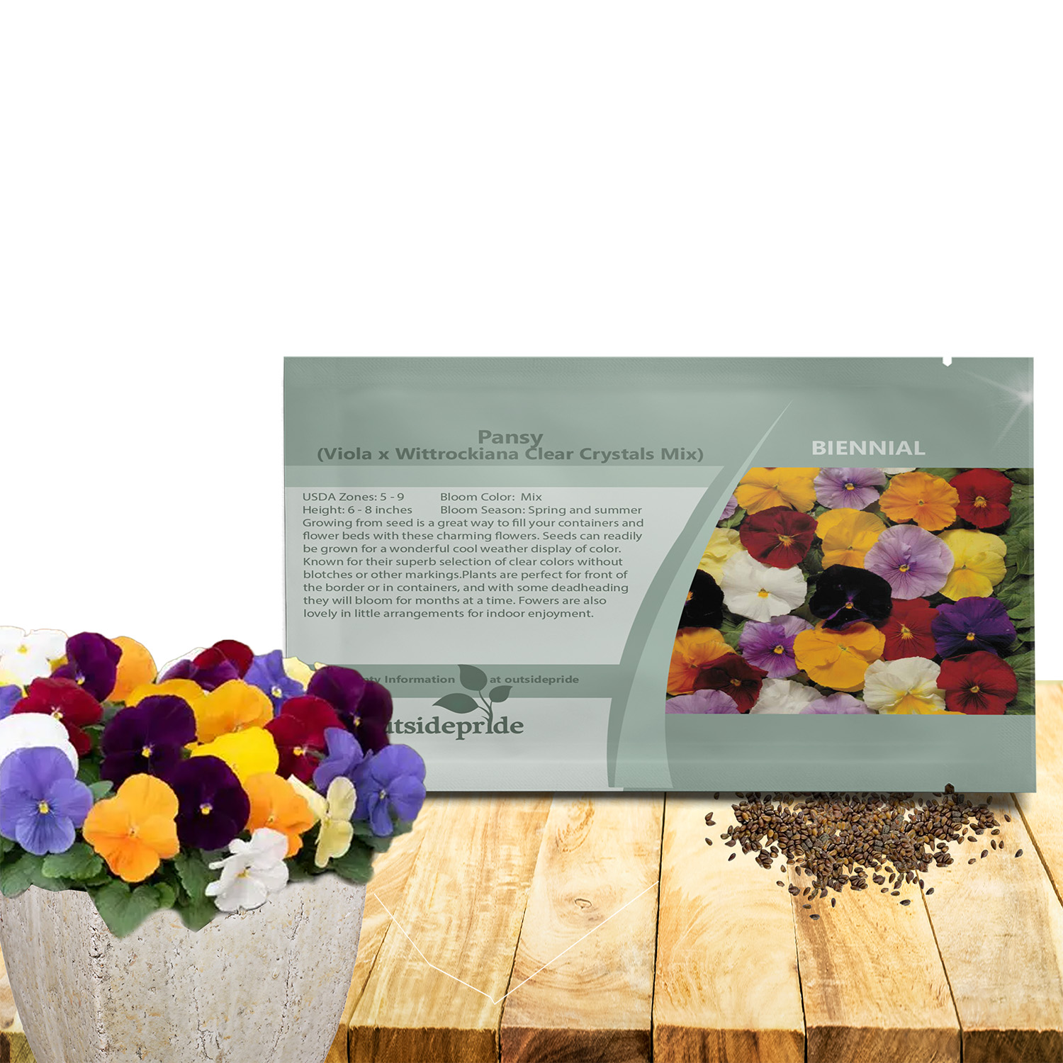 Pansy Clear Crystals Flower Seeds For Planting