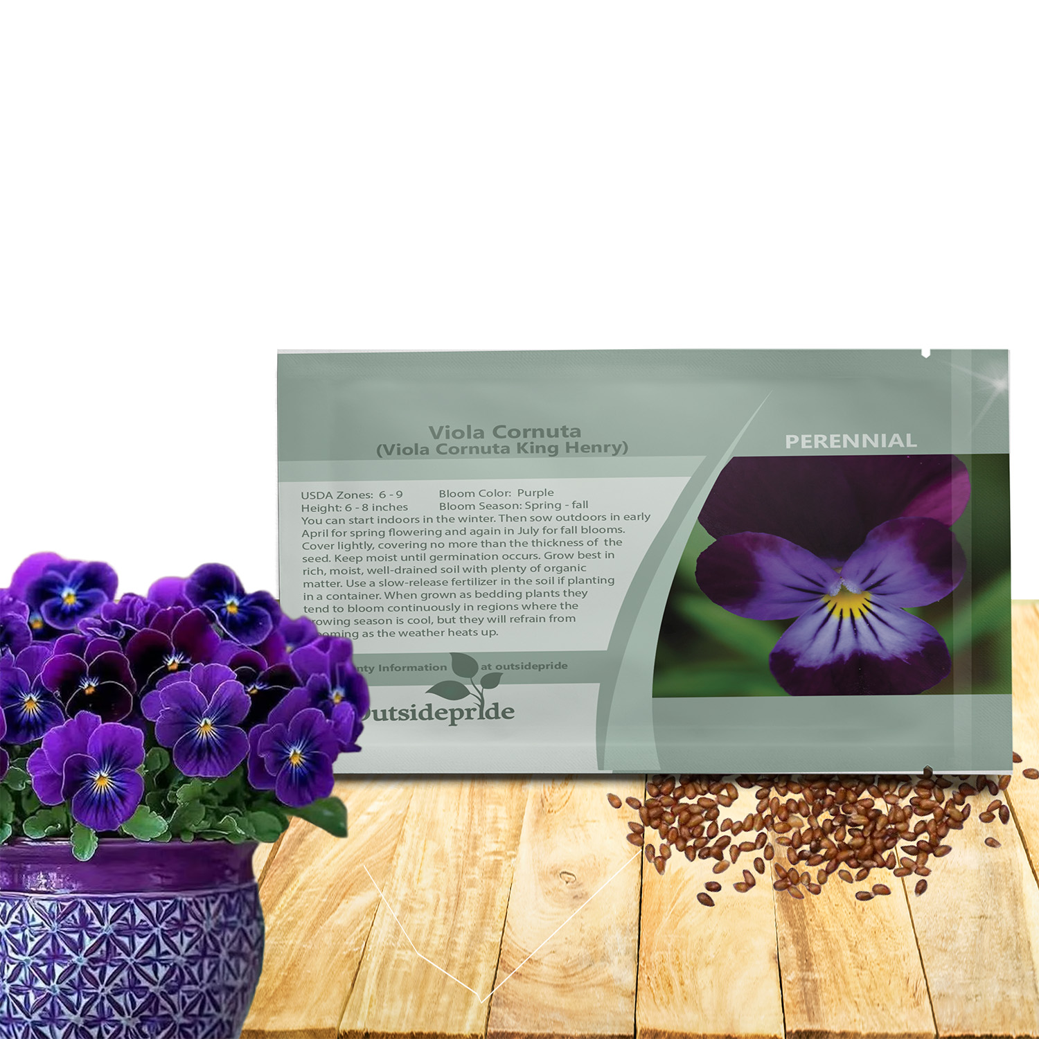 Viola King Henry Seed Packet