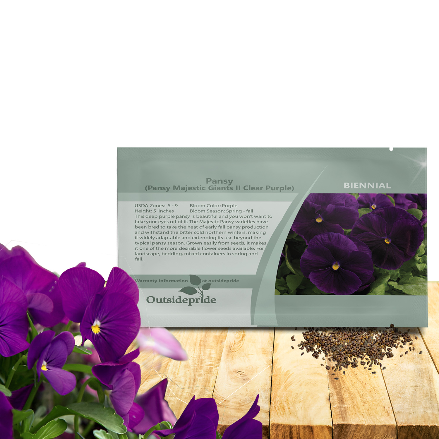 Pansy Majestic Giants Purple Seed Packet