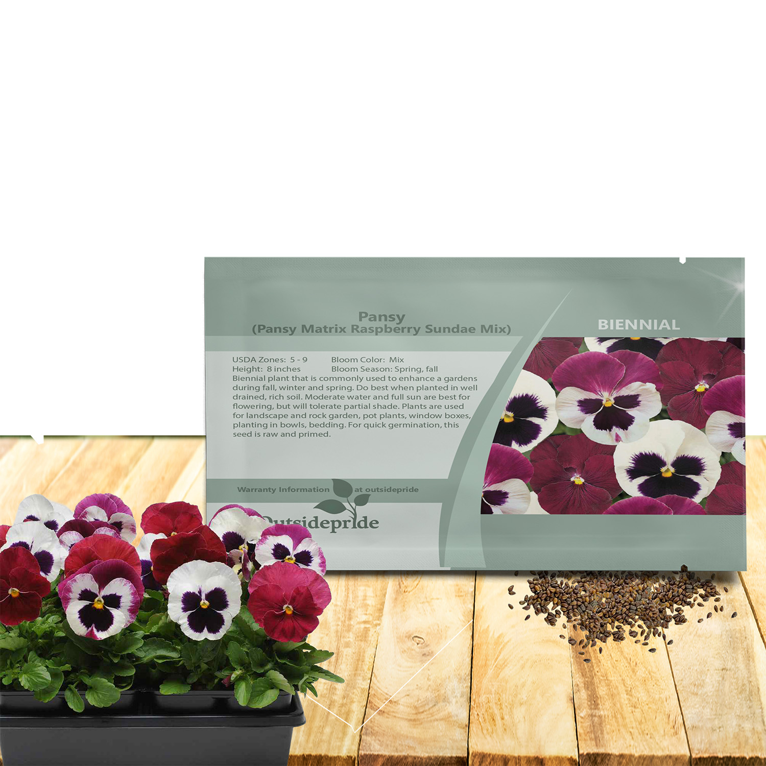 Pansy Matrix Raspberry Sundae Seed Packet