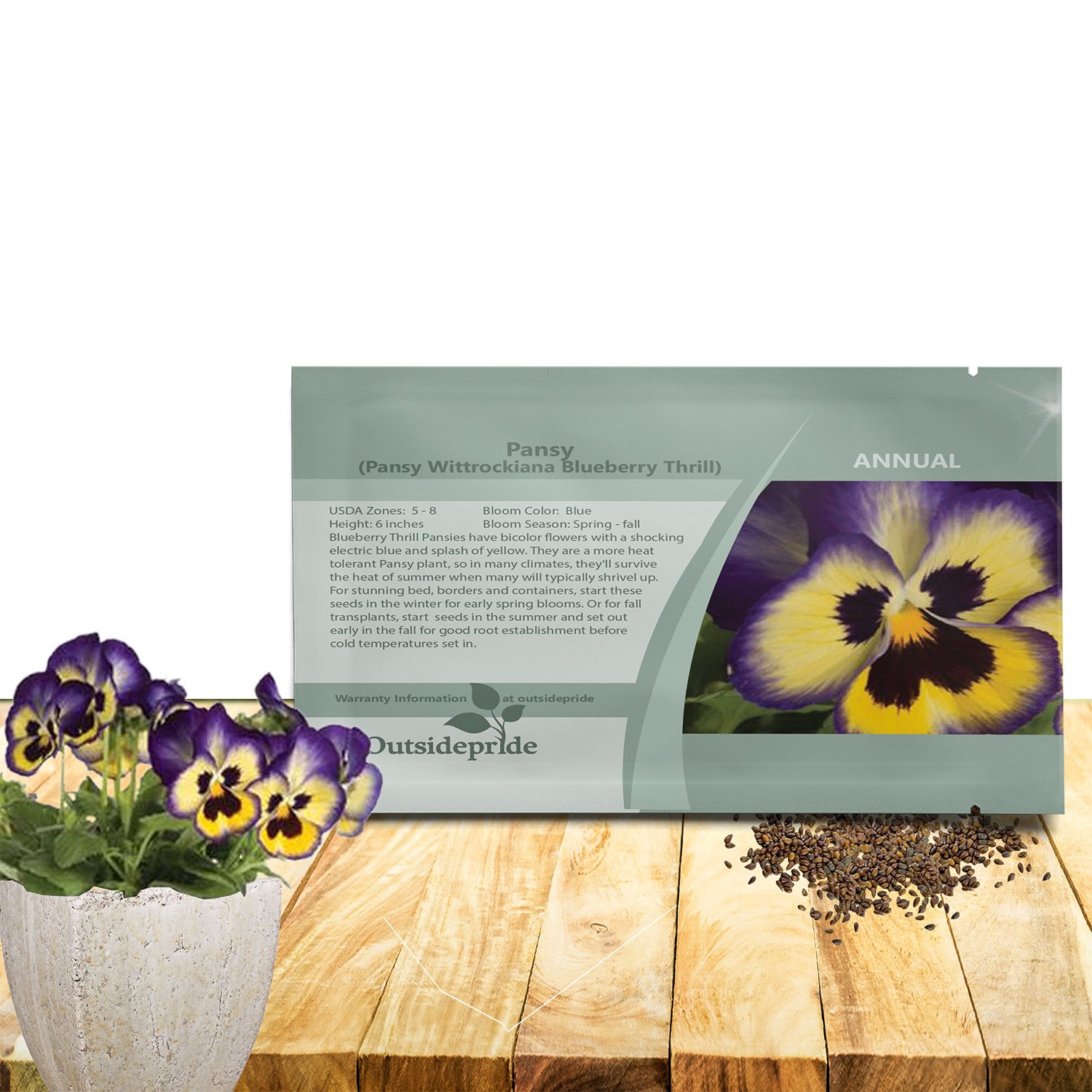 Pansy Blueberry Thrill Seed Packet