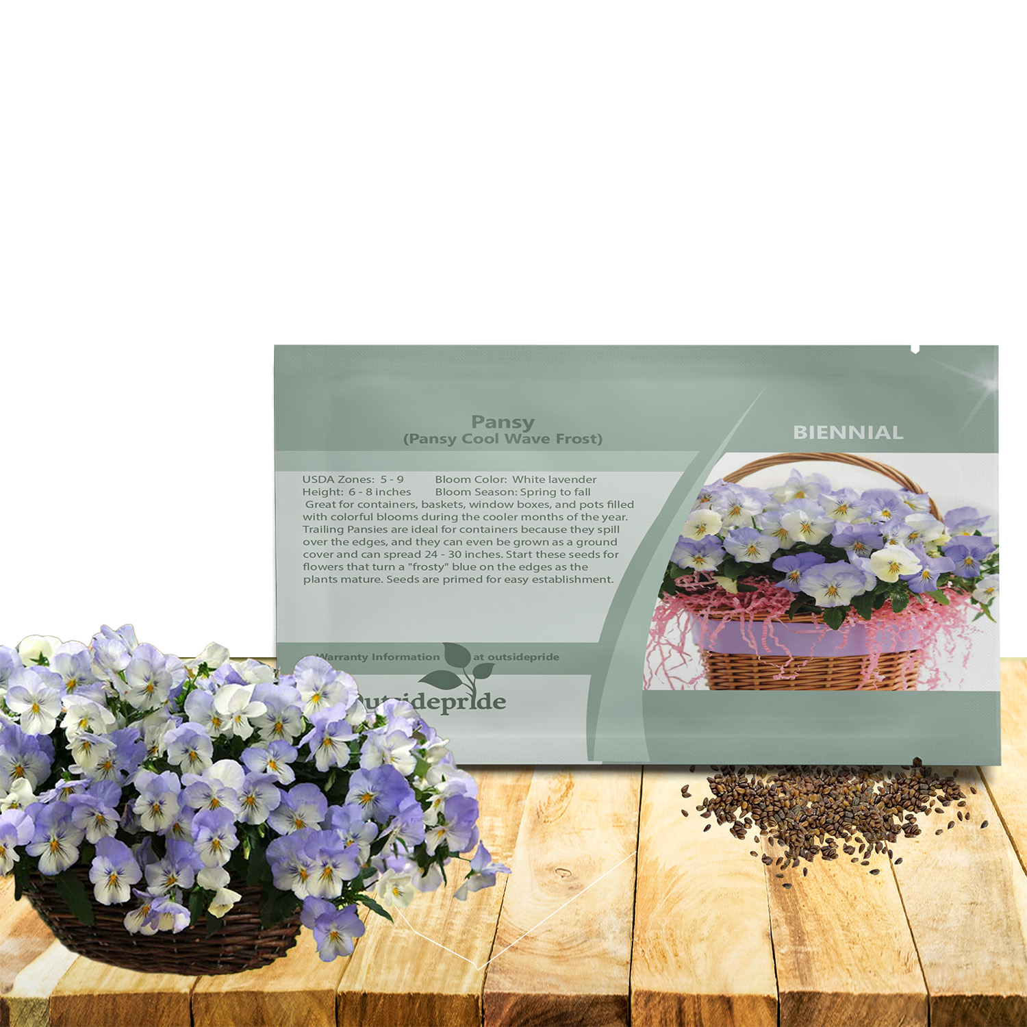 Pansy Cool Wave Frost Seed Packet