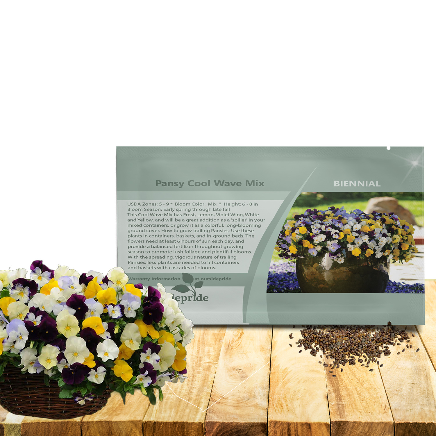 Pansy Cool Wave Garden Flower Seed Packet