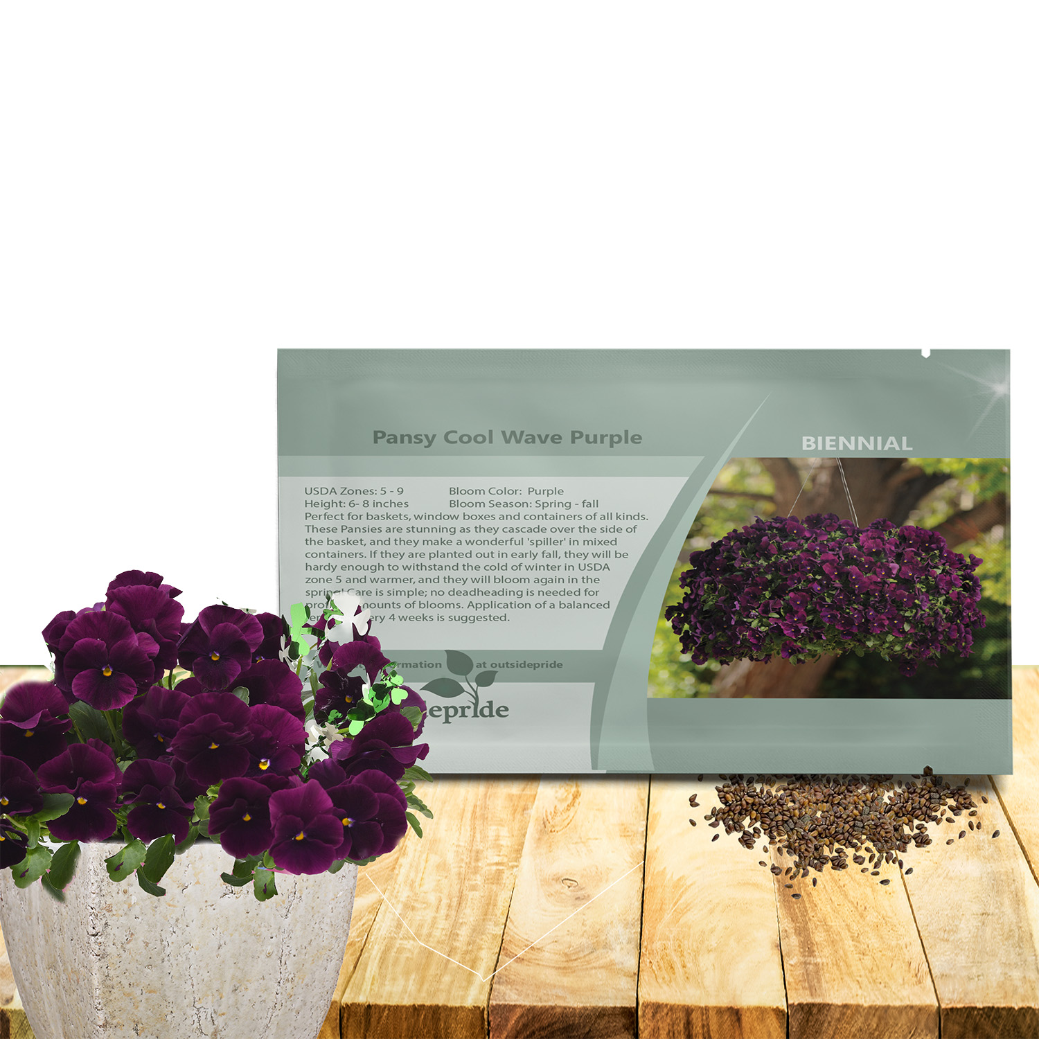 Pansy Cool Wave Purple Seeds For Planting