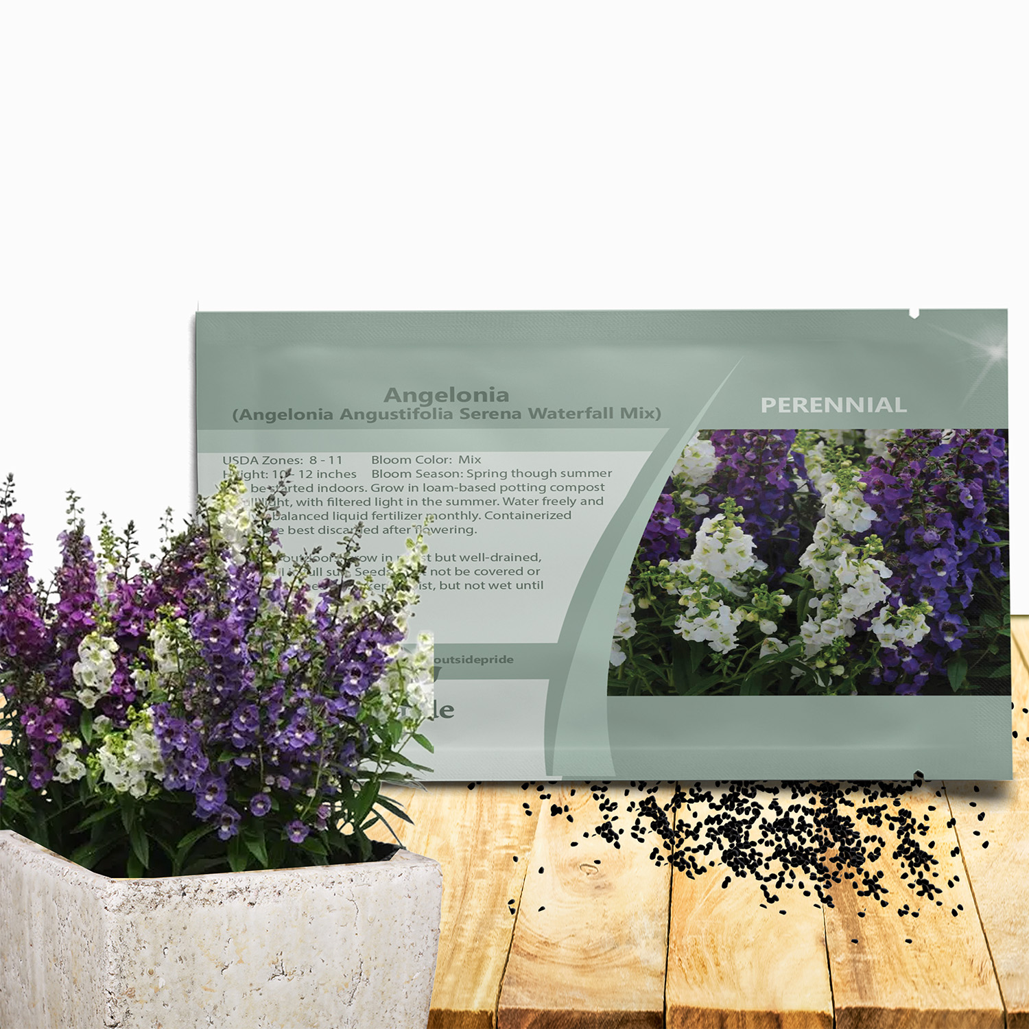 Angelonia Serena Waterfall Seed Packet For Planting