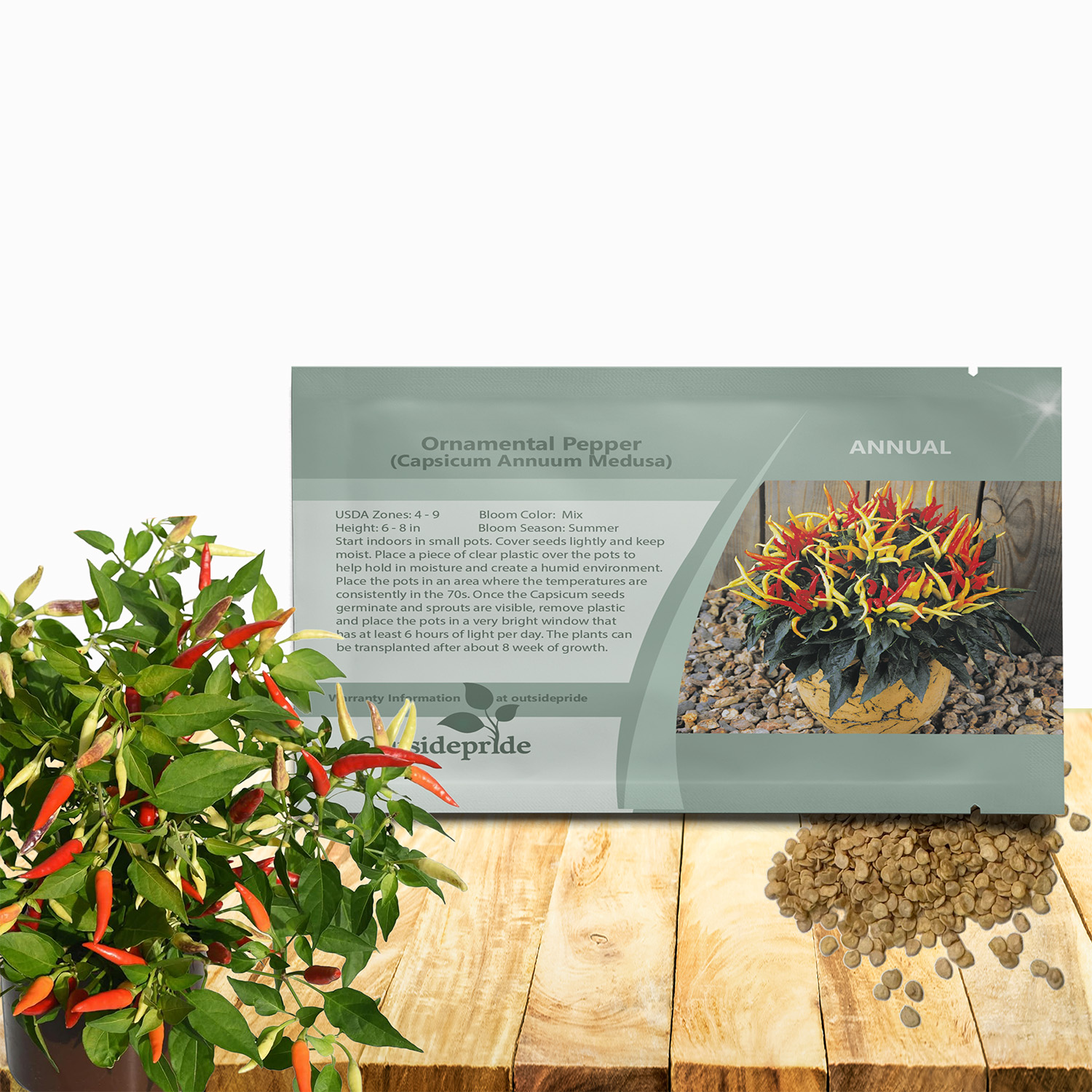 Ornamental Pepper Medusa Seed Packet